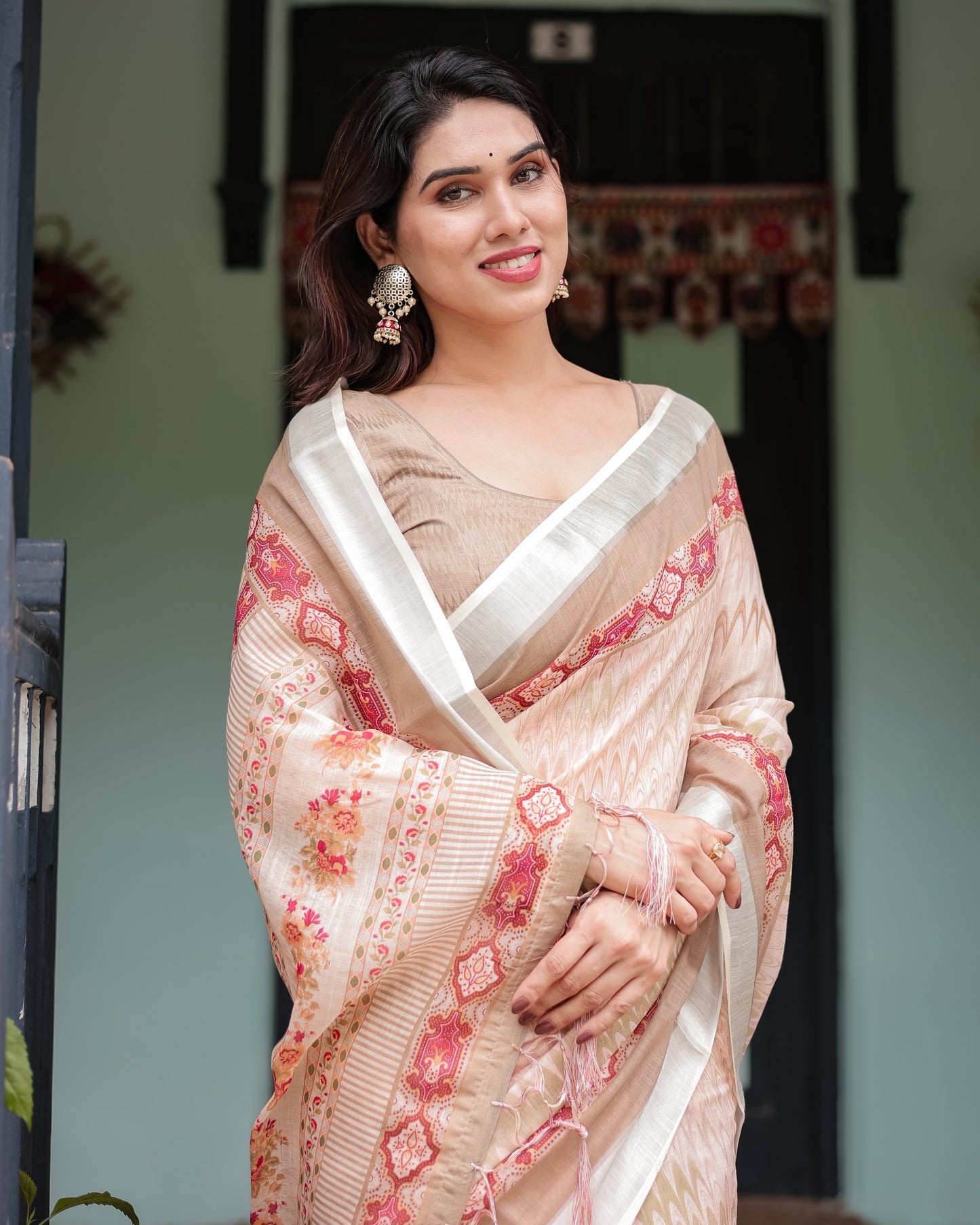 KASHVI PURE LINEN SAREE
