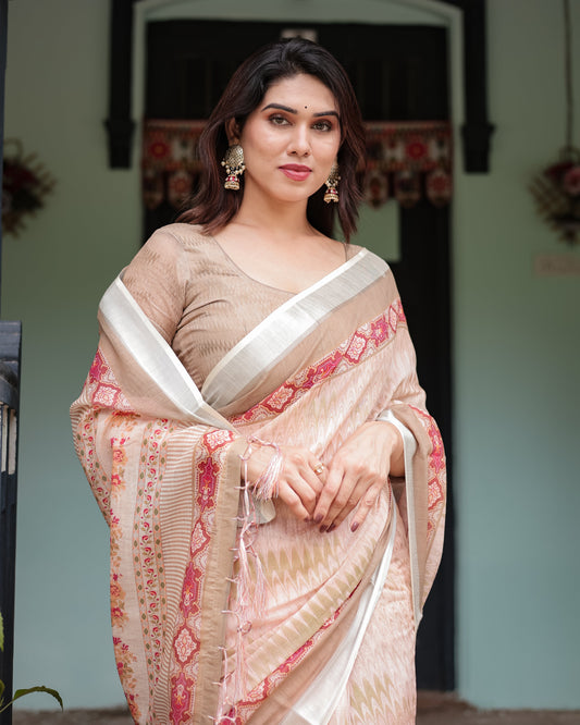 KASHVI PURE LINEN SAREE