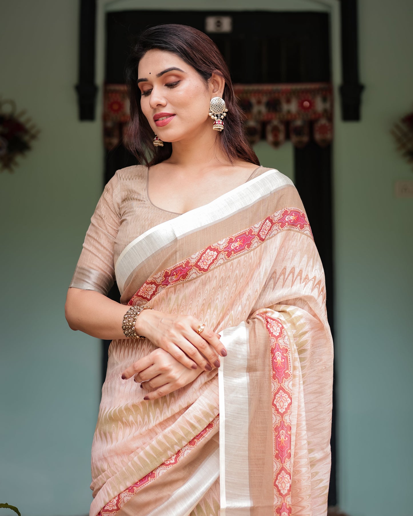 KASHVI PURE LINEN SAREE
