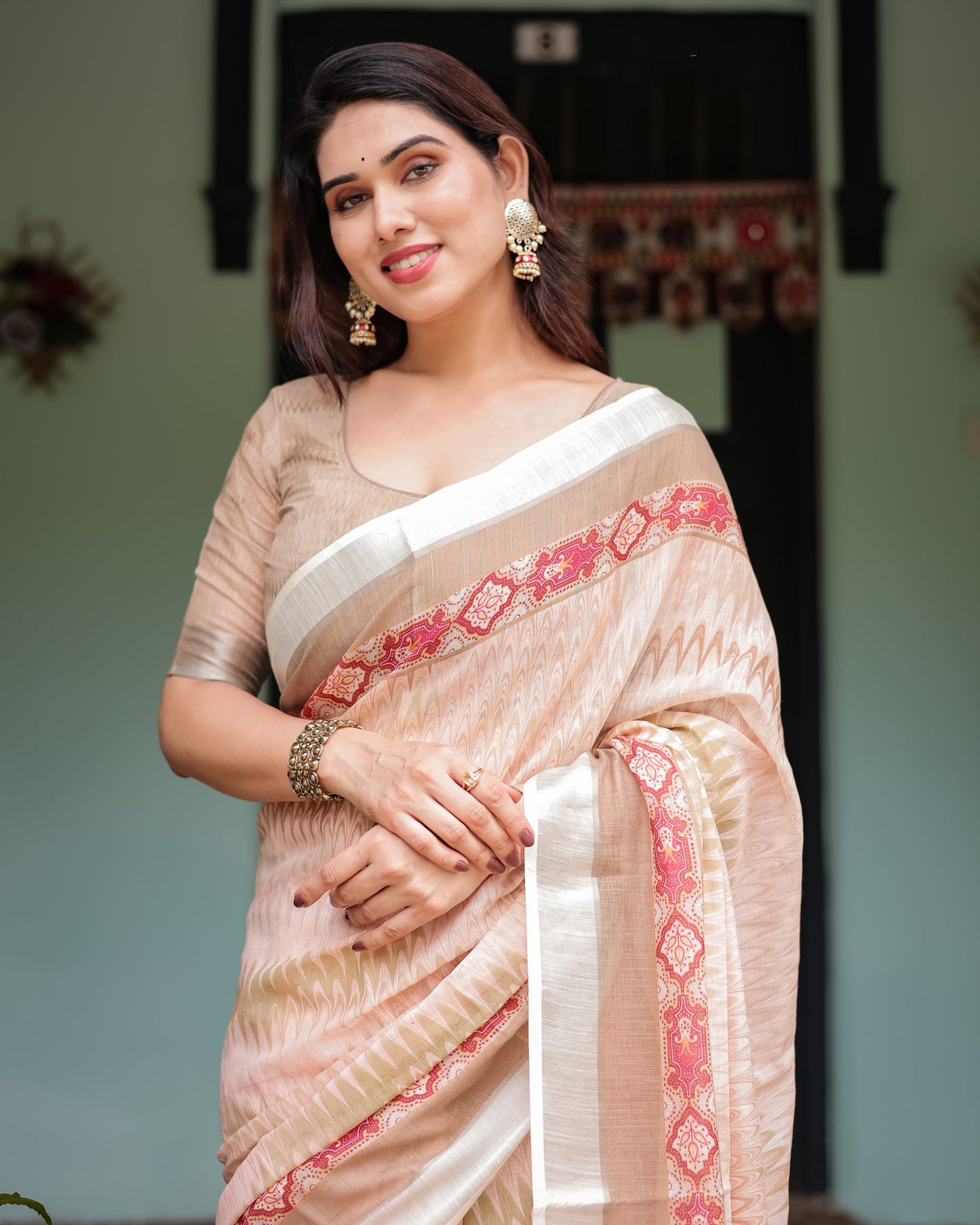 KASHVI PURE LINEN SAREE
