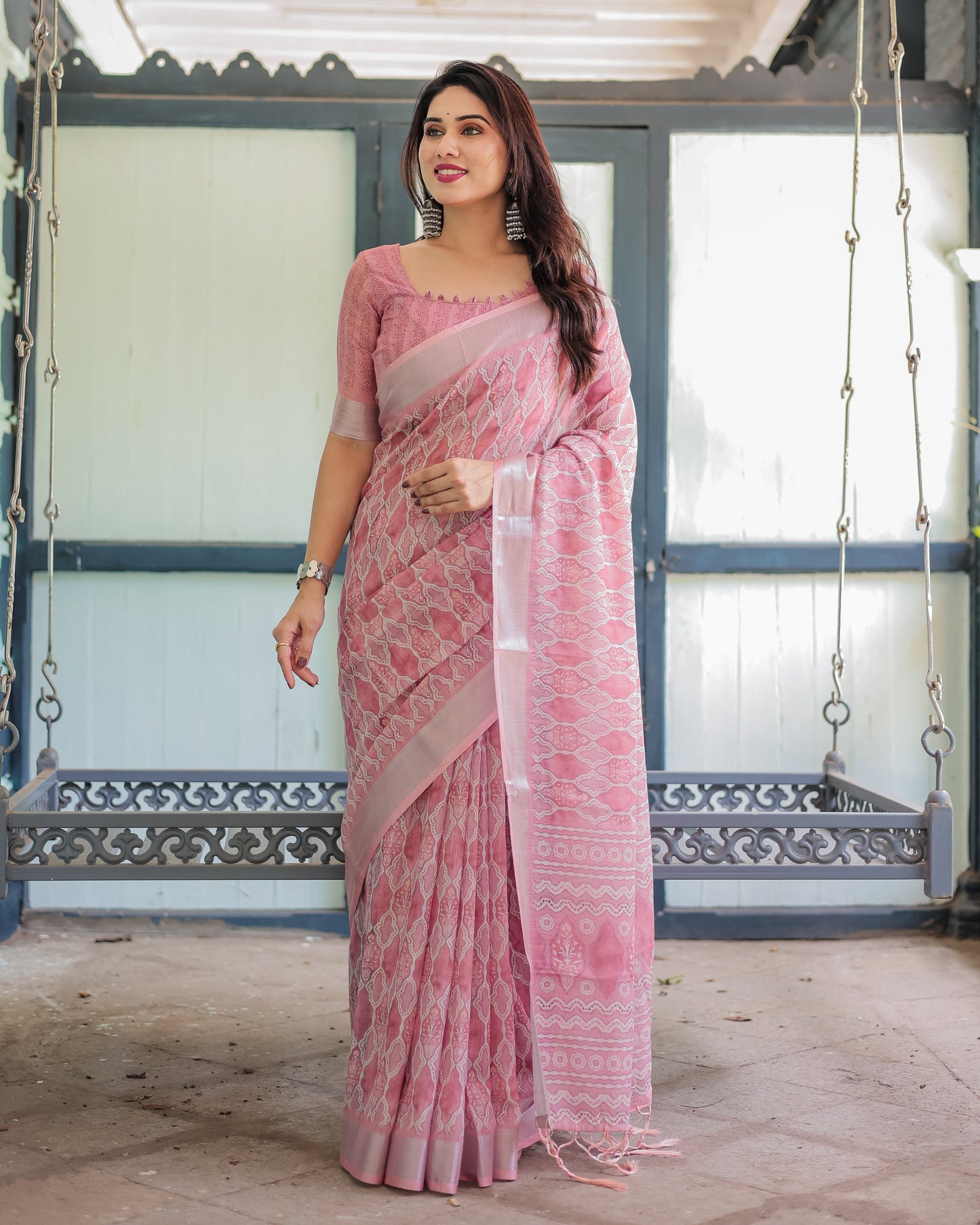 KASHVI PURE LINEN SAREE