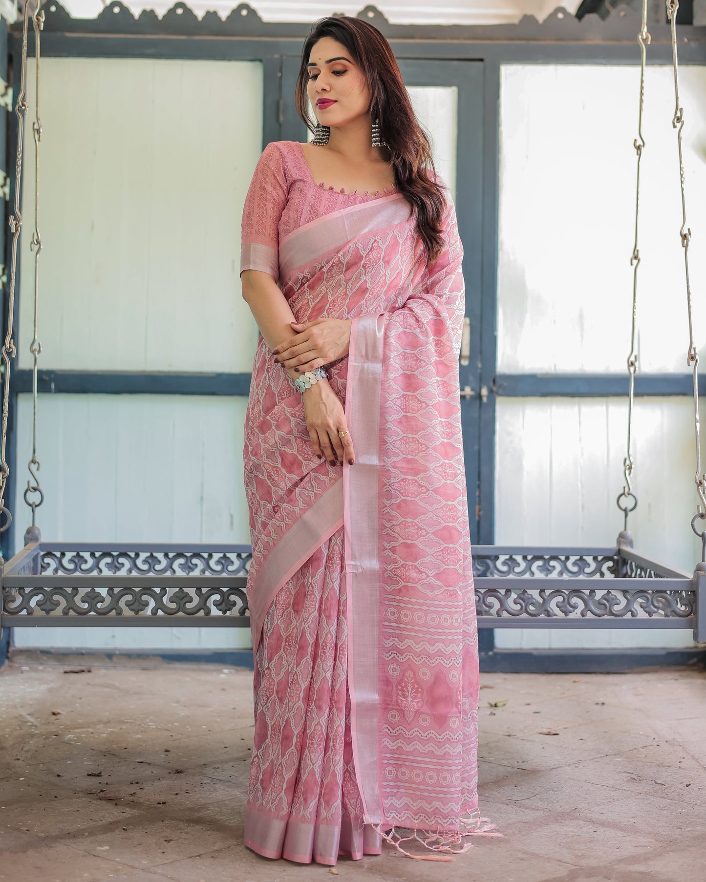 KASHVI PURE LINEN SAREE