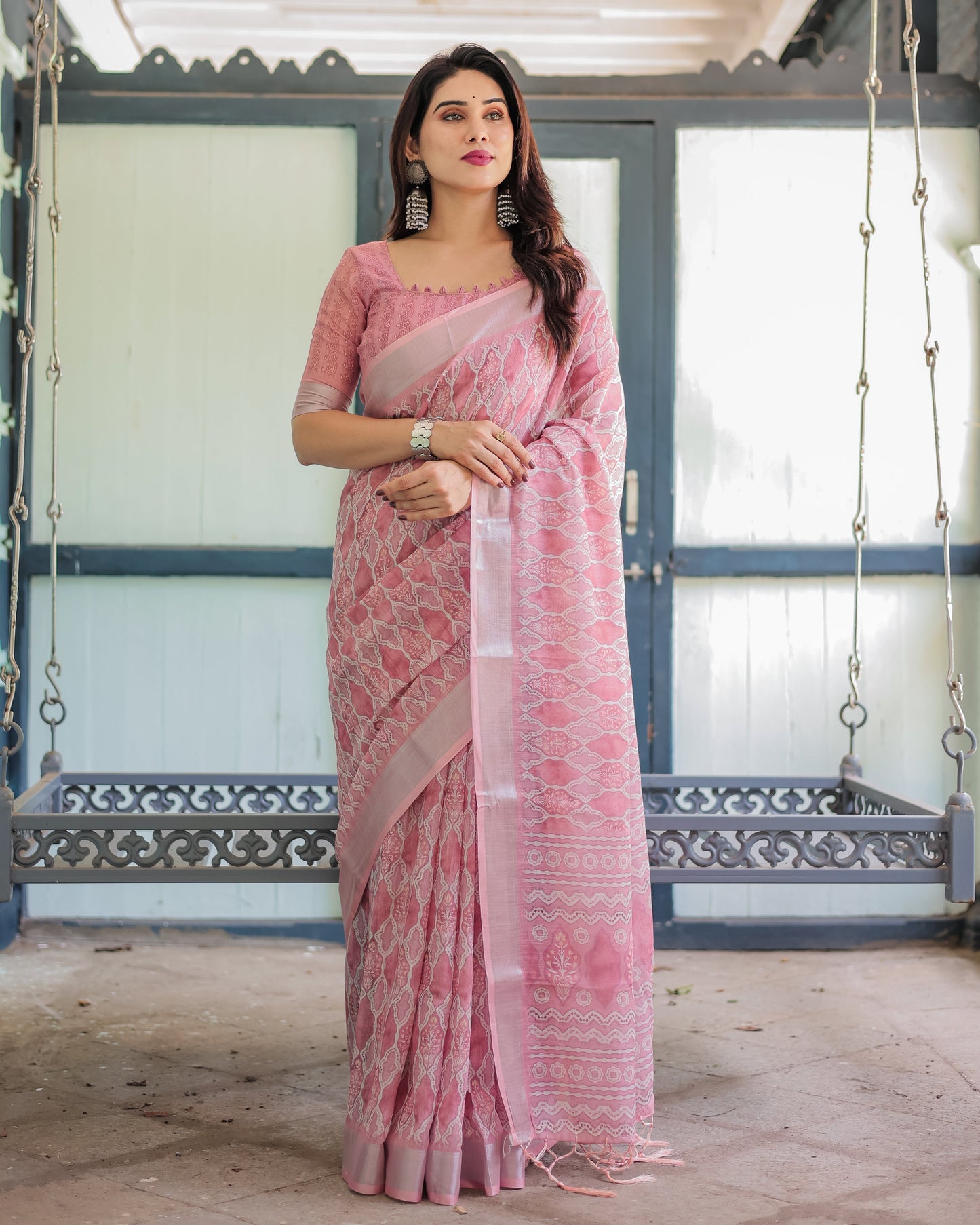KASHVI PURE LINEN SAREE