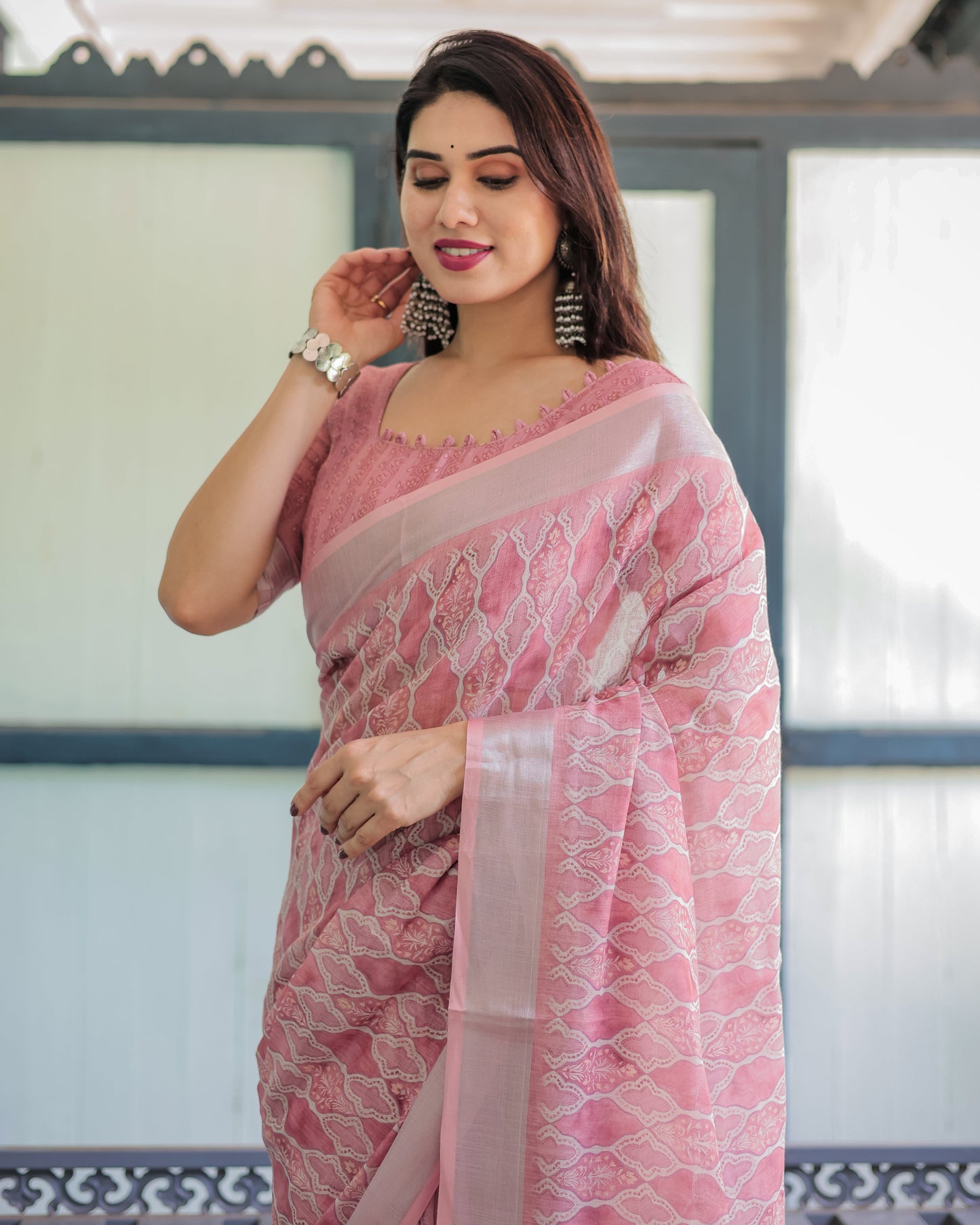 KASHVI PURE LINEN SAREE