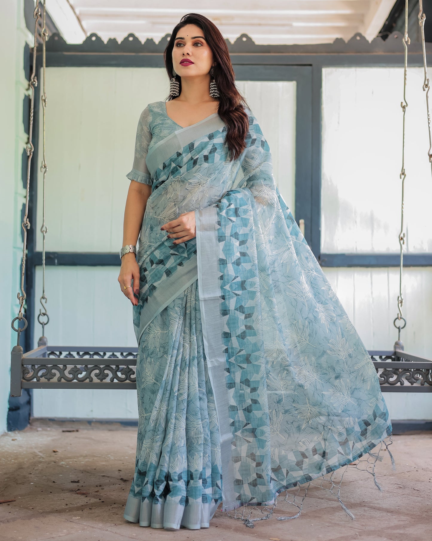 KASHVI PURE LINEN SAREE