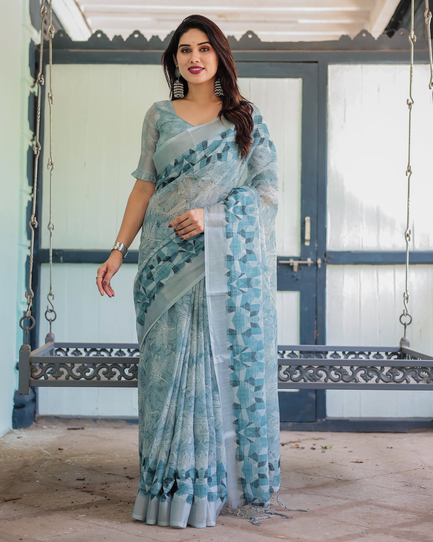 KASHVI PURE LINEN SAREE