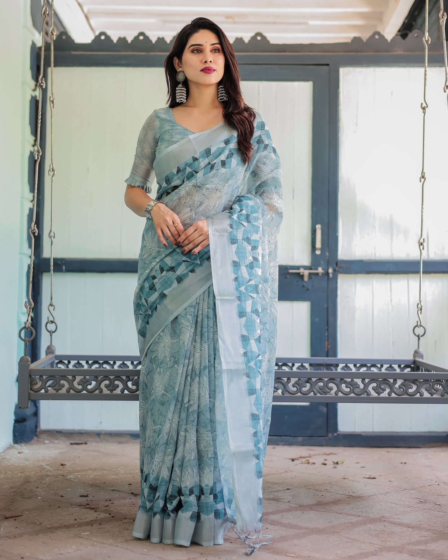 KASHVI PURE LINEN SAREE