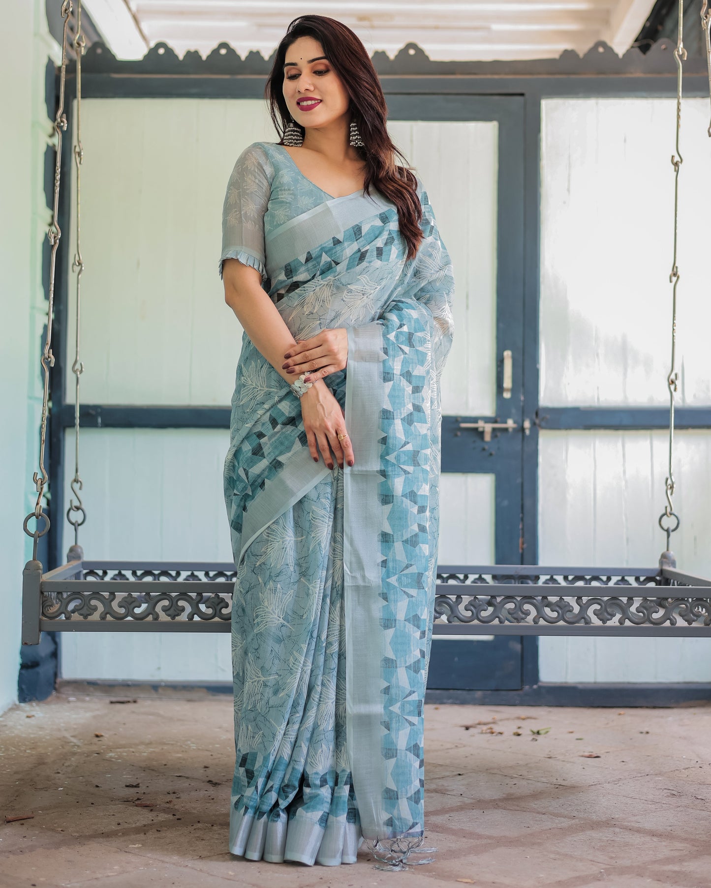 KASHVI PURE LINEN SAREE