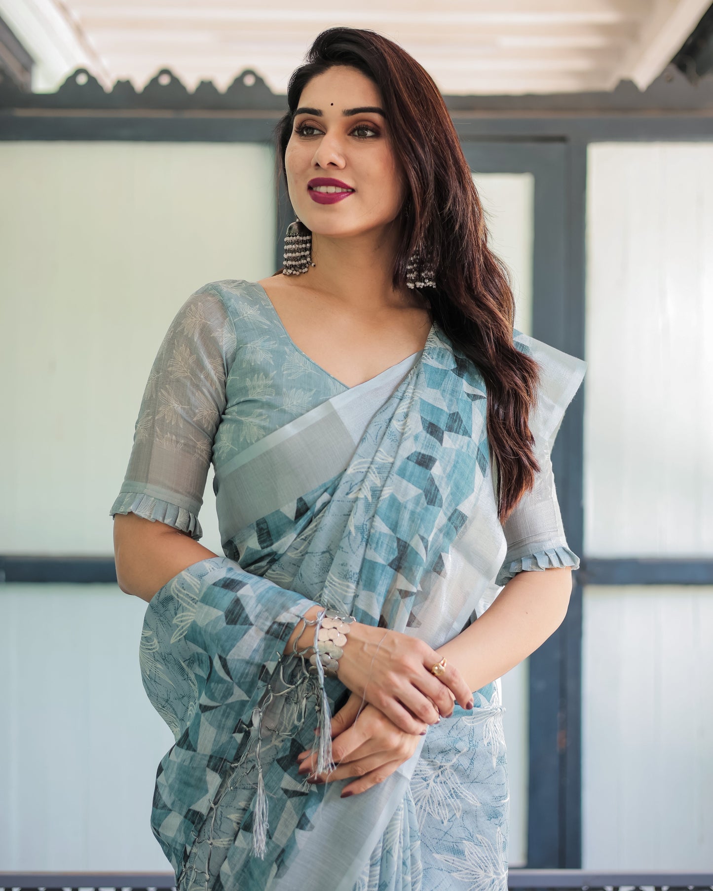 KASHVI PURE LINEN SAREE