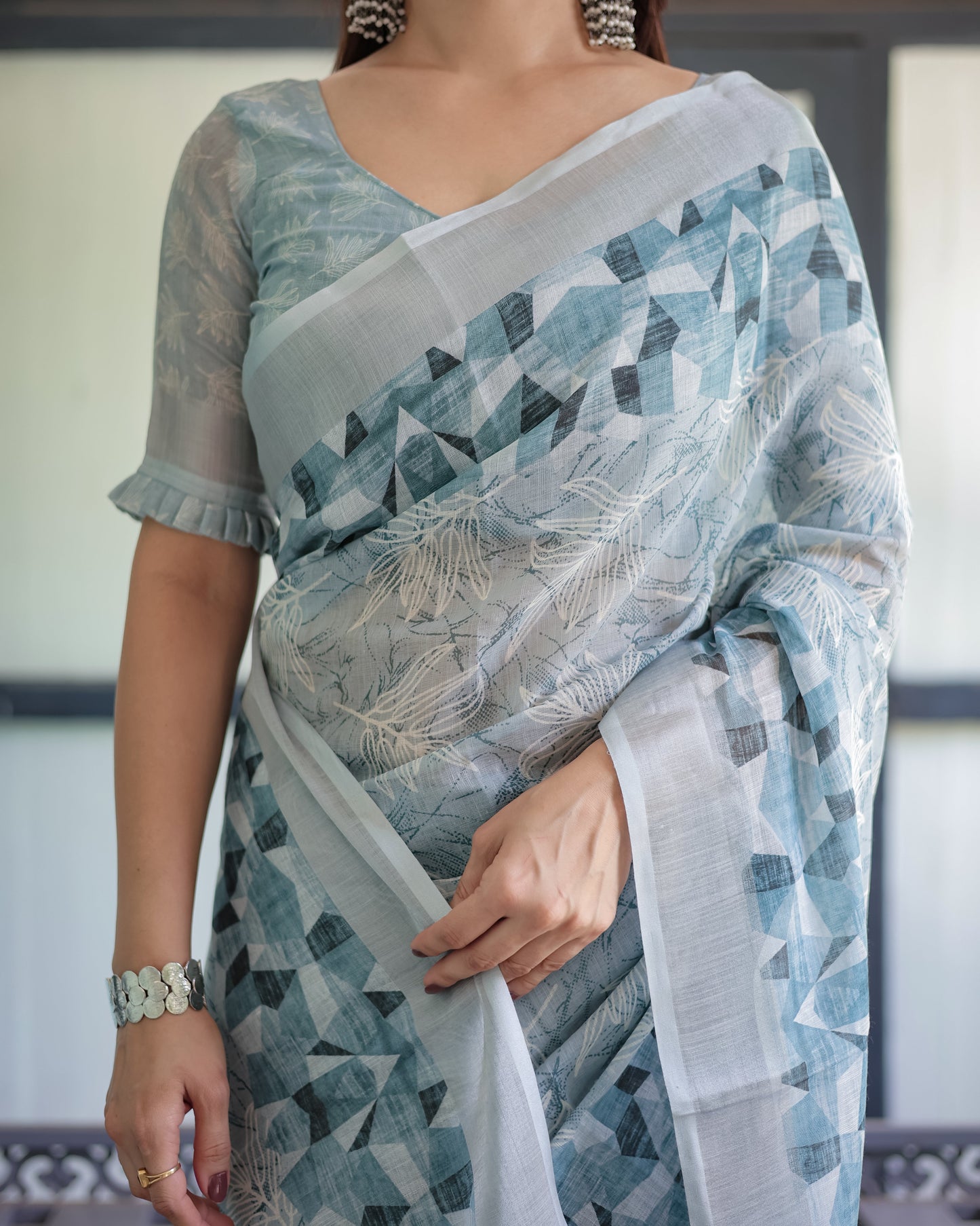 KASHVI PURE LINEN SAREE