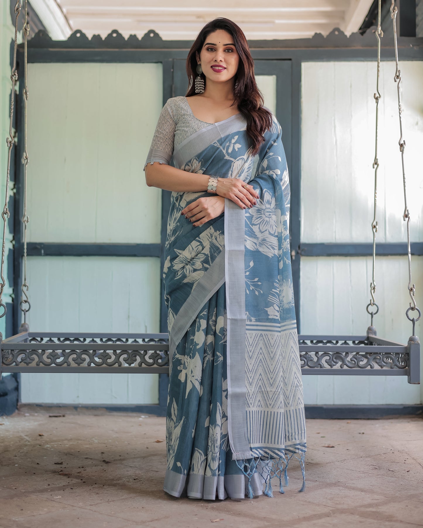 KASHVI PURE LINEN SAREE