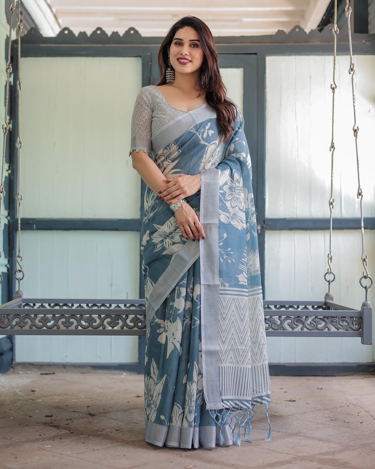 KASHVI PURE LINEN SAREE
