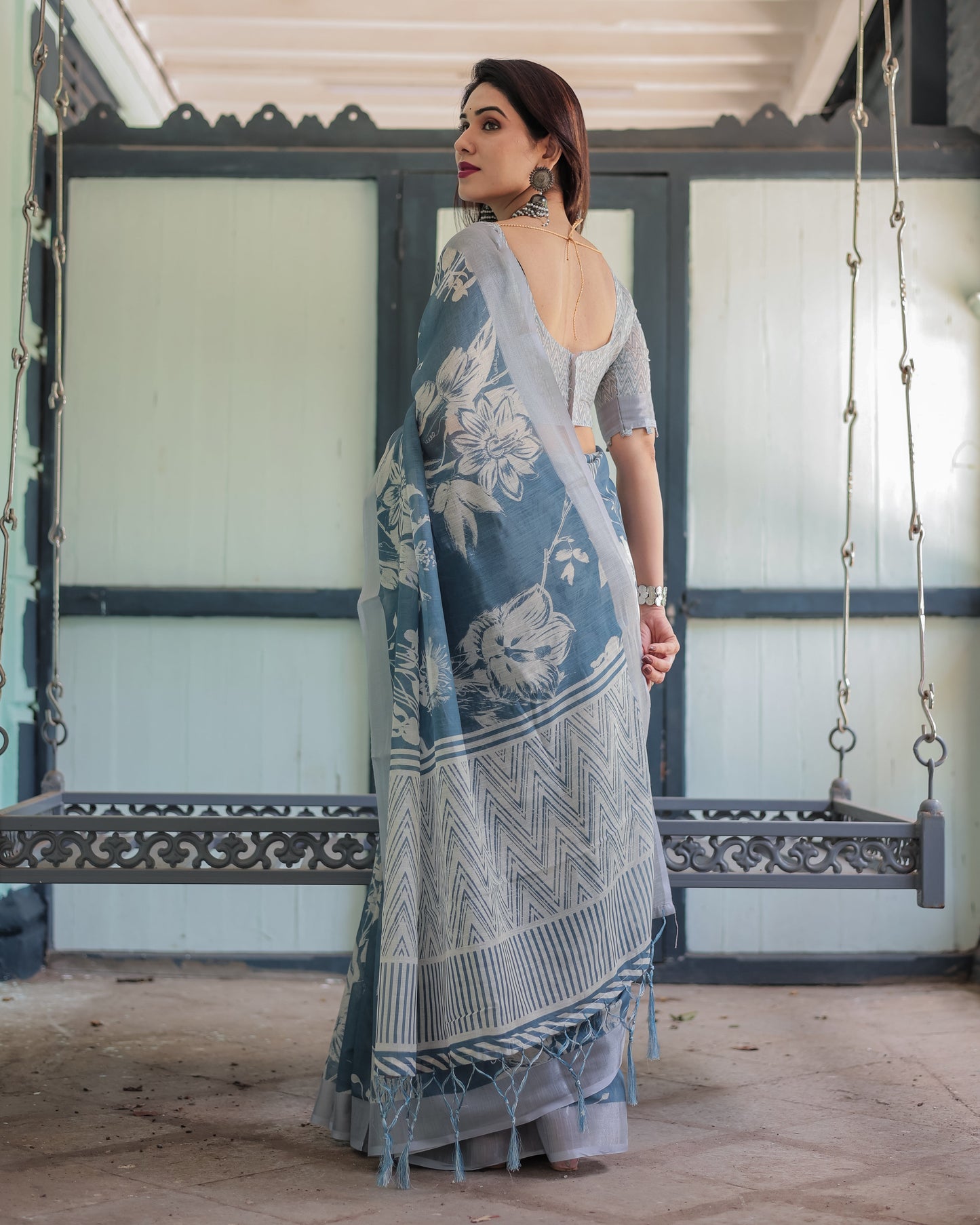 KASHVI PURE LINEN SAREE