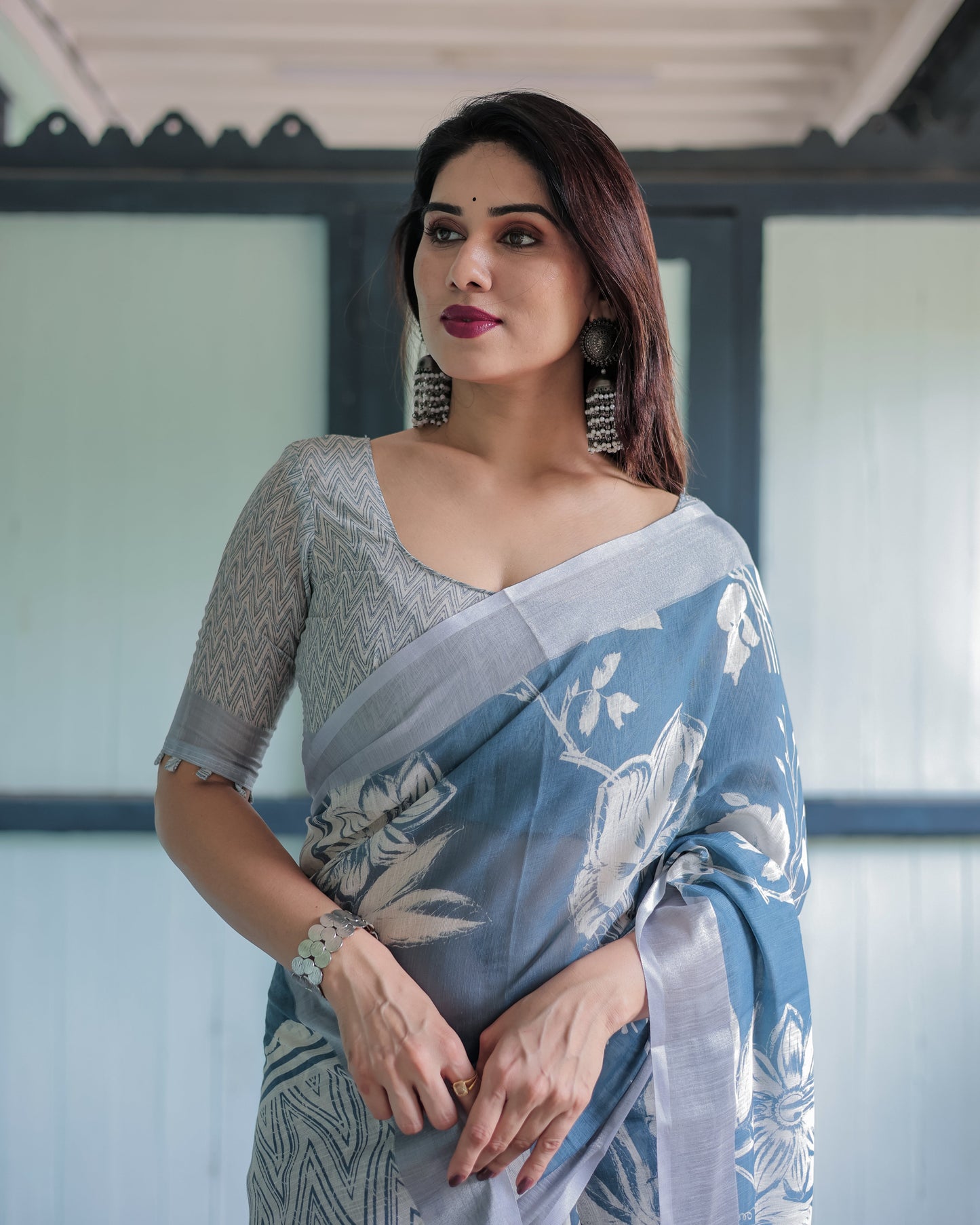 KASHVI PURE LINEN SAREE