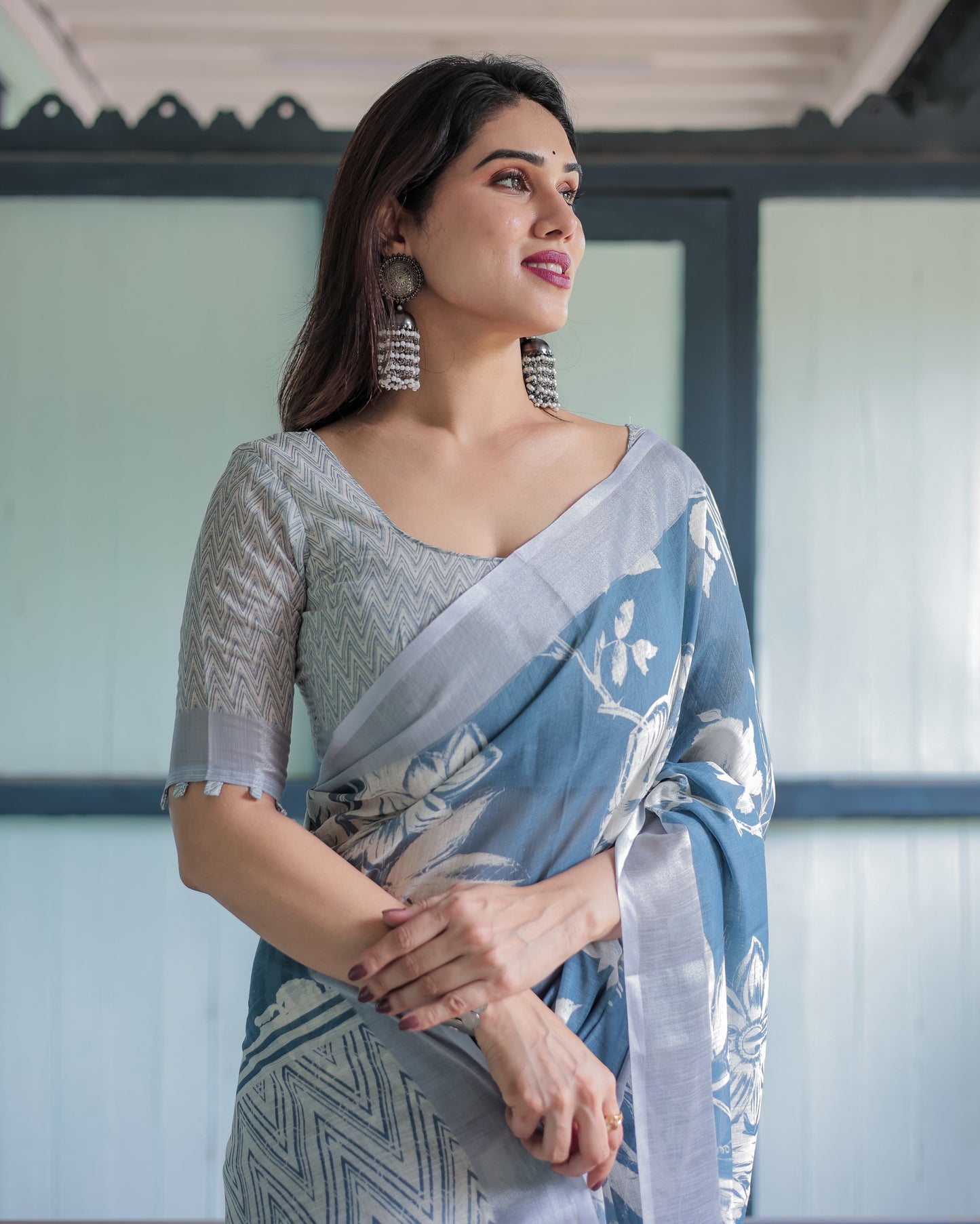 KASHVI PURE LINEN SAREE