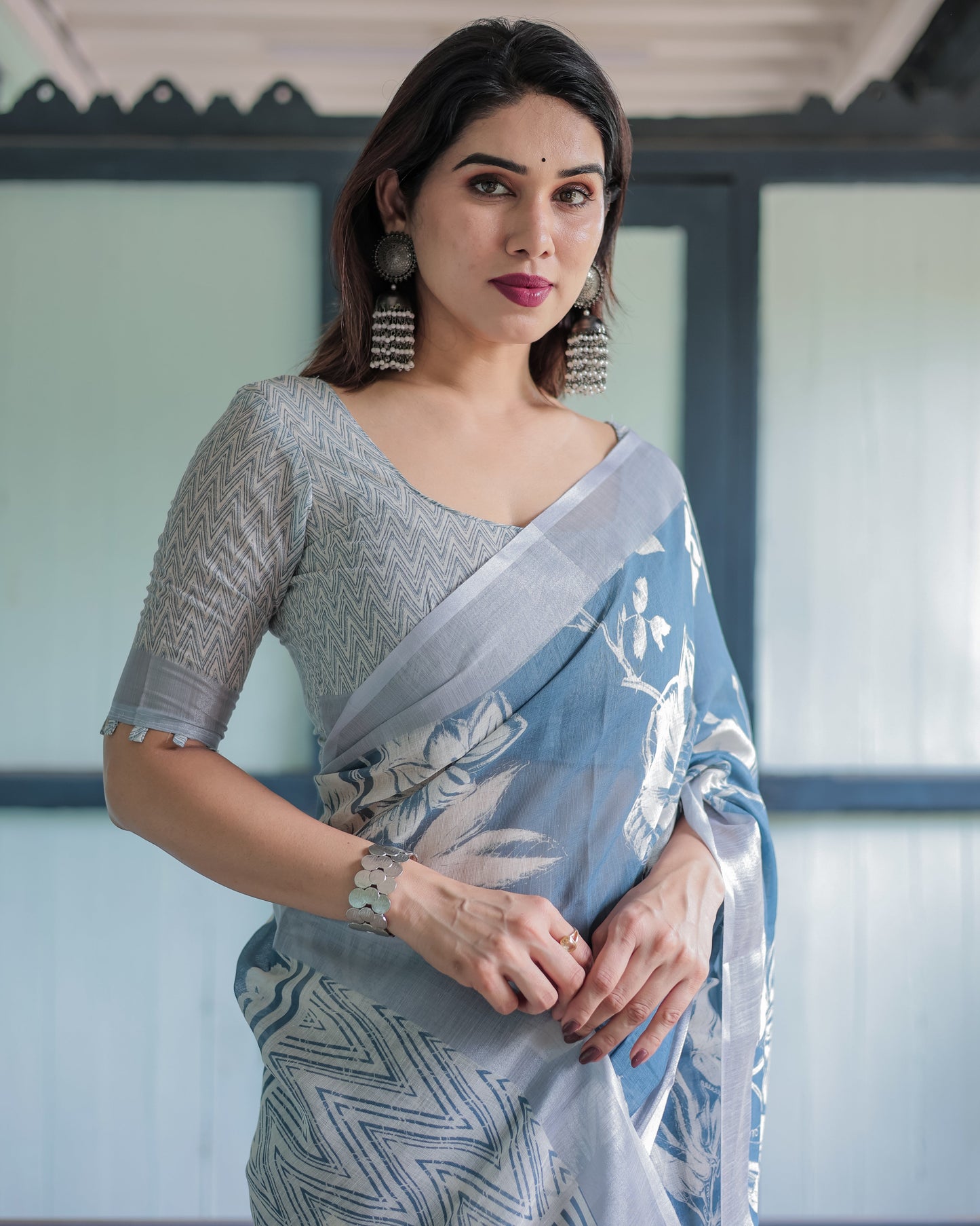 KASHVI PURE LINEN SAREE