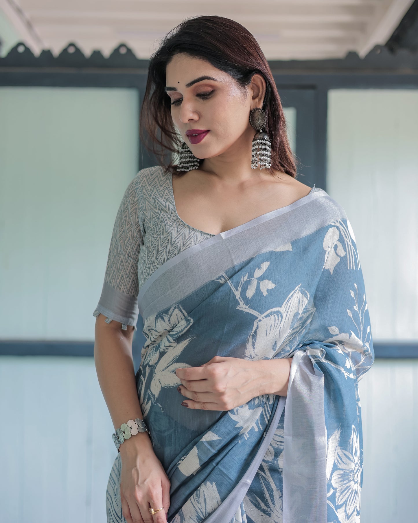KASHVI PURE LINEN SAREE