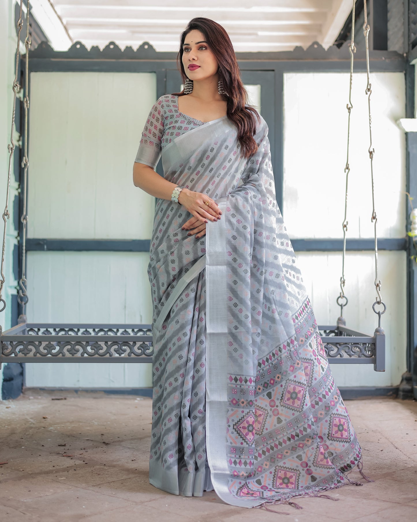 KASHVI PURE LINEN SAREE