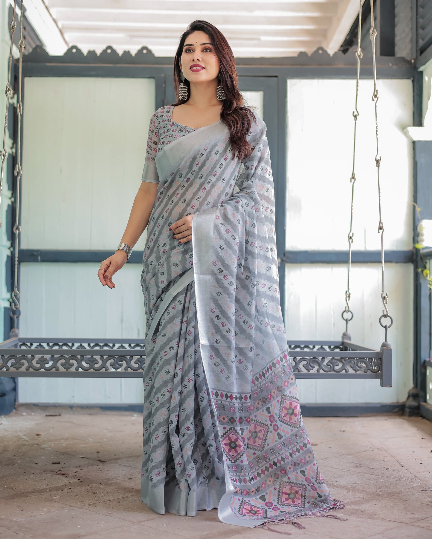 KASHVI PURE LINEN SAREE