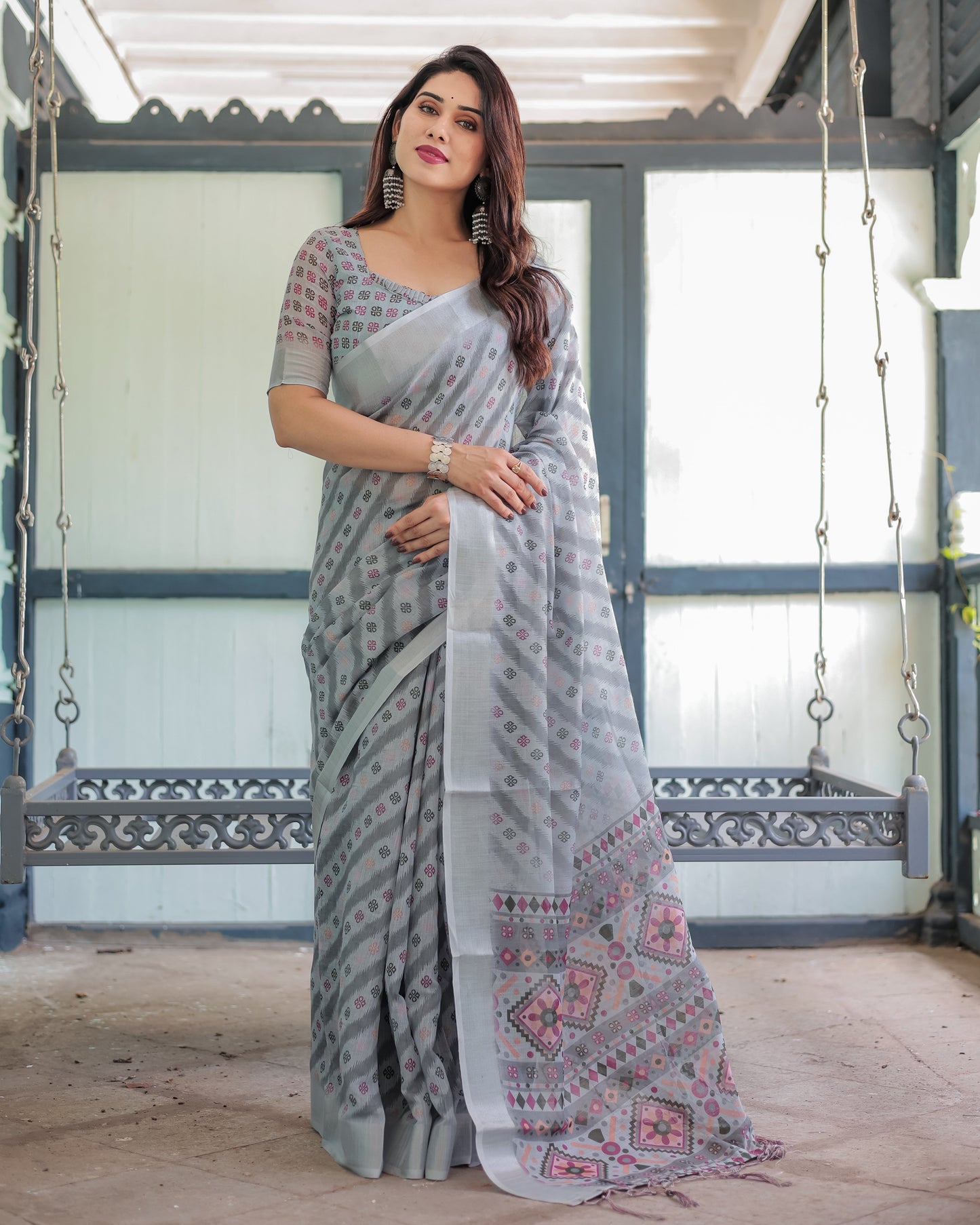 KASHVI PURE LINEN SAREE