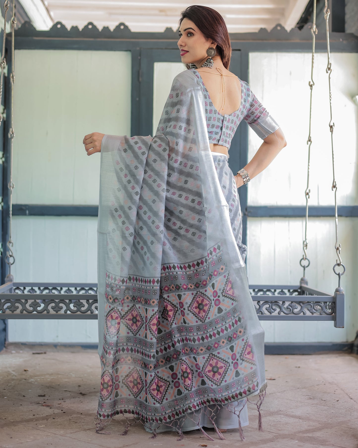 KASHVI PURE LINEN SAREE