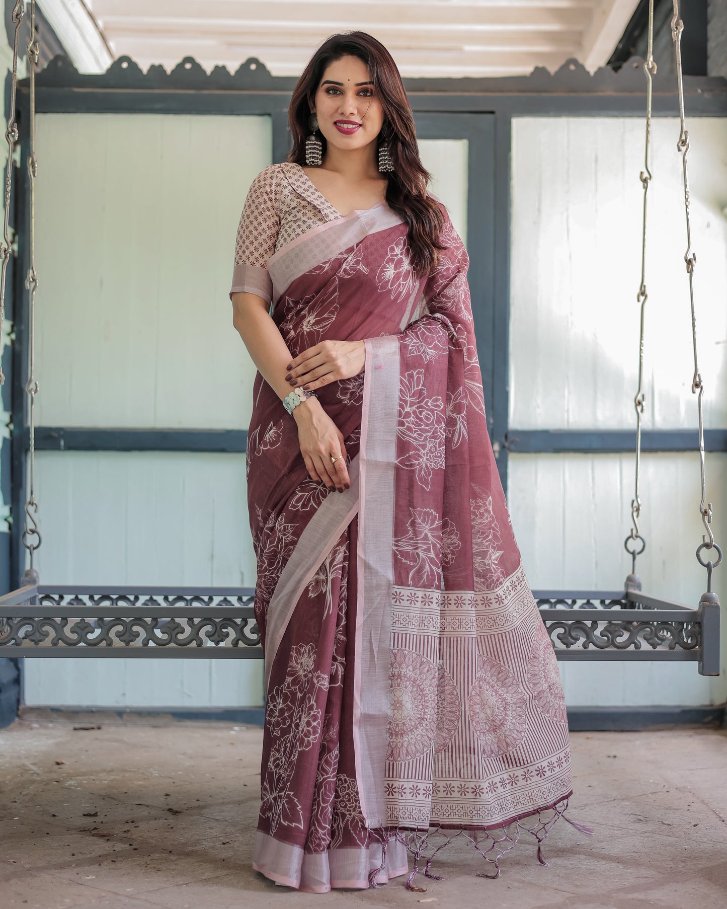 KASHVI PURE LINEN SAREE