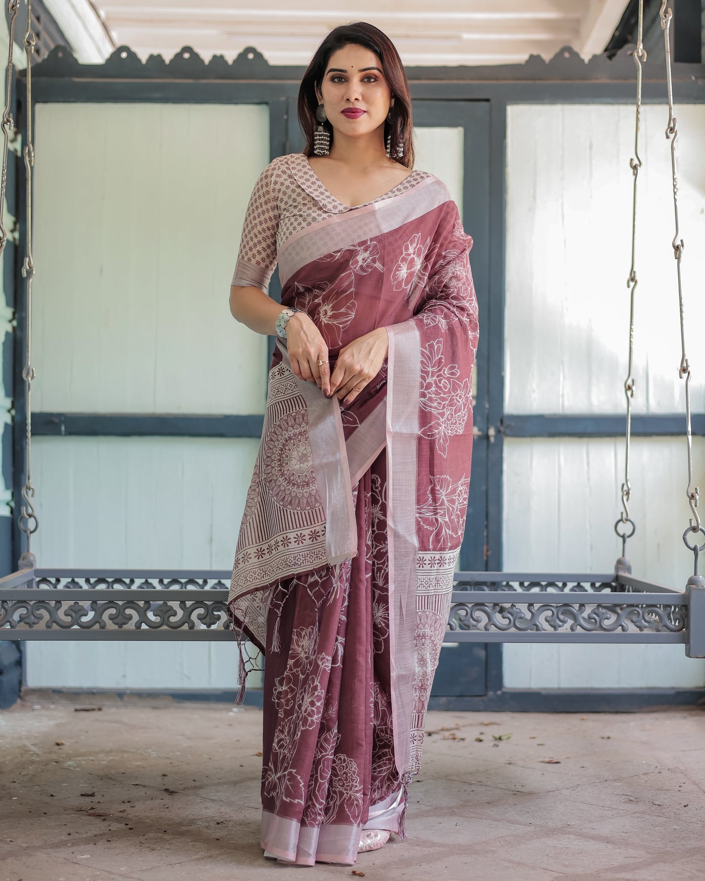 KASHVI PURE LINEN SAREE