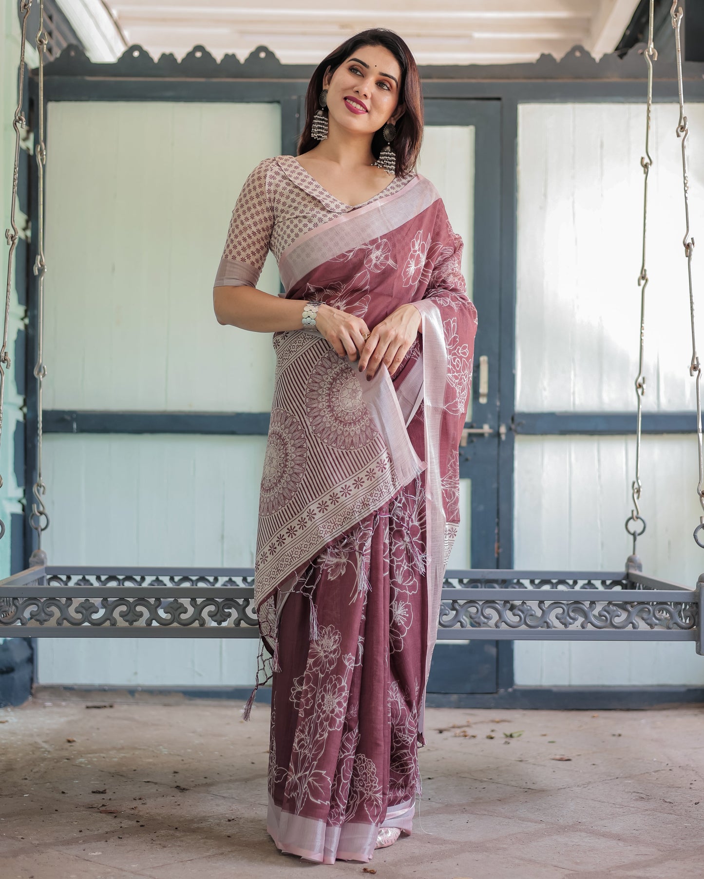 KASHVI PURE LINEN SAREE