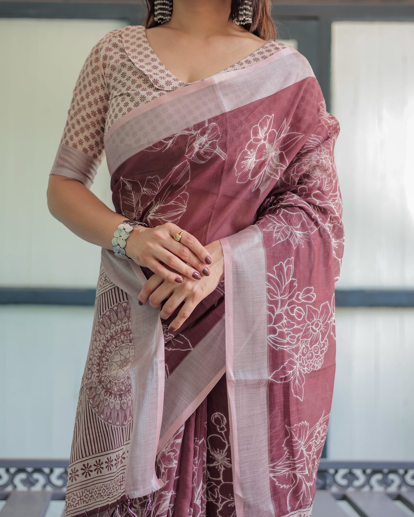 KASHVI PURE LINEN SAREE