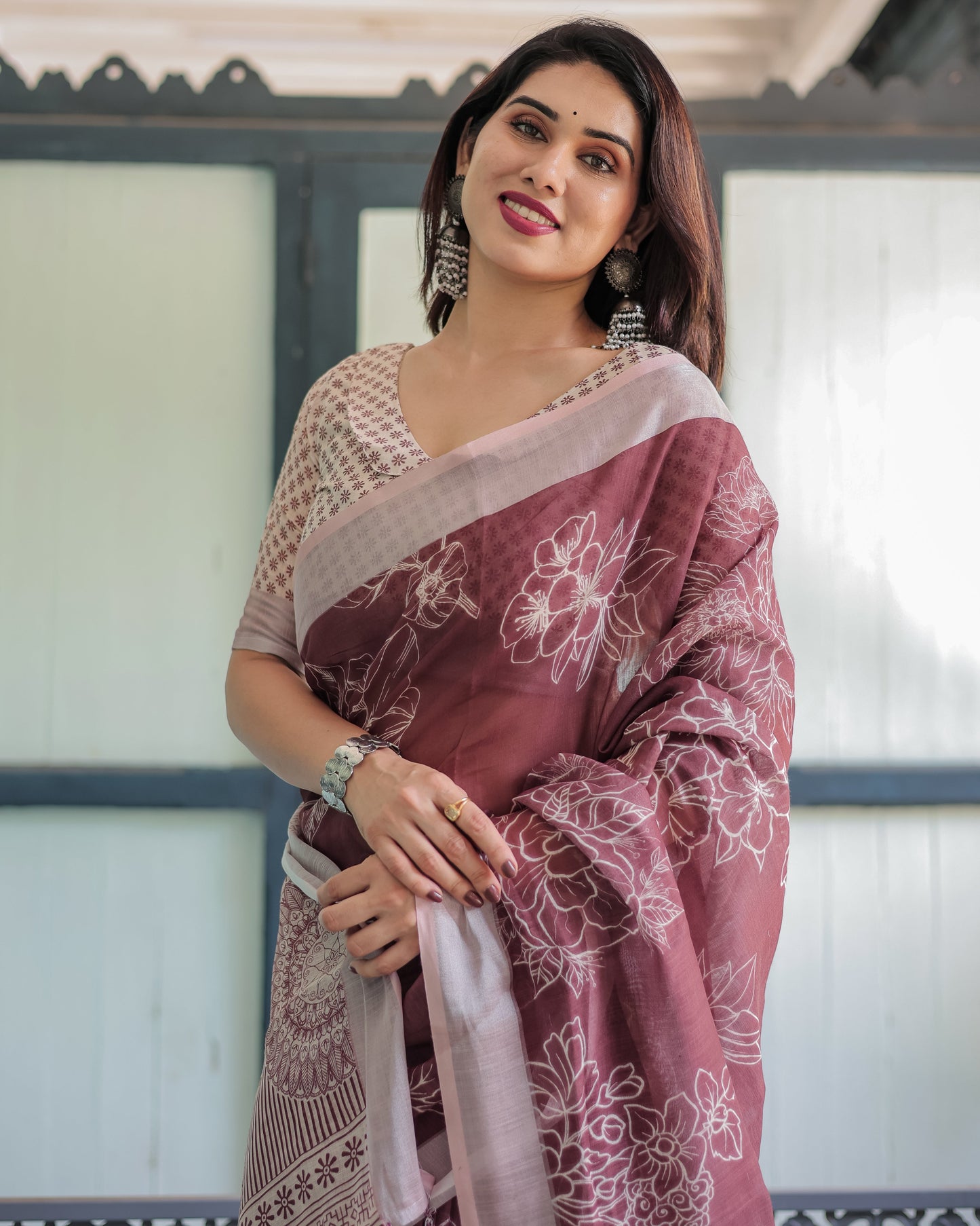 KASHVI PURE LINEN SAREE