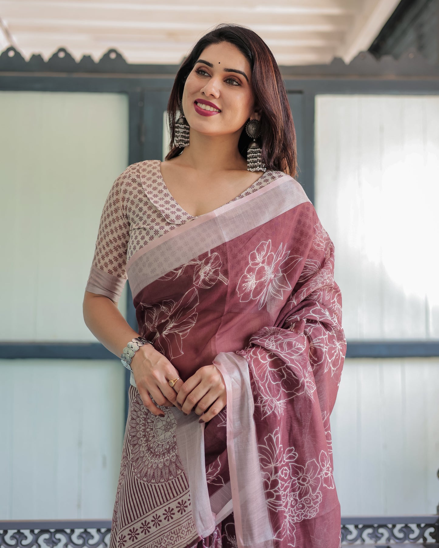KASHVI PURE LINEN SAREE