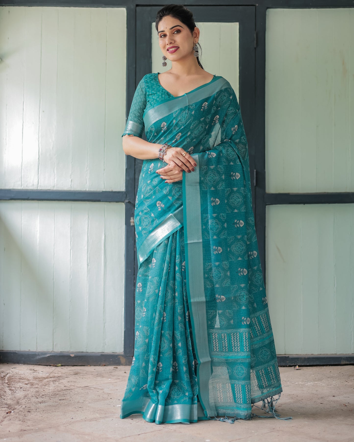KASHVI PURE LINEN SAREE