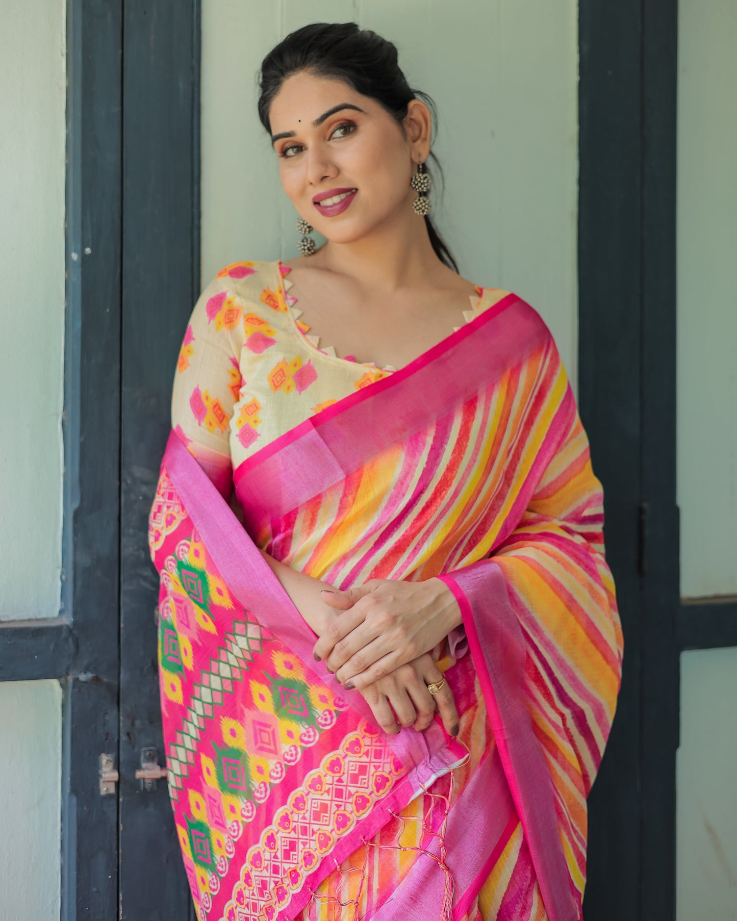 KASHVI PURE LINEN SAREE