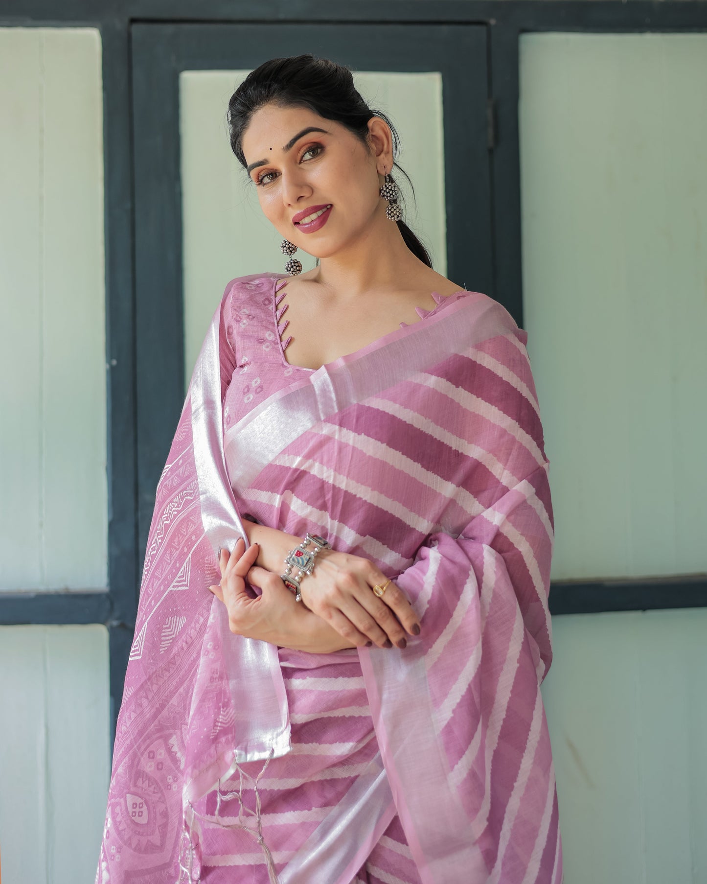 KASHVI PURE LINEN SAREE