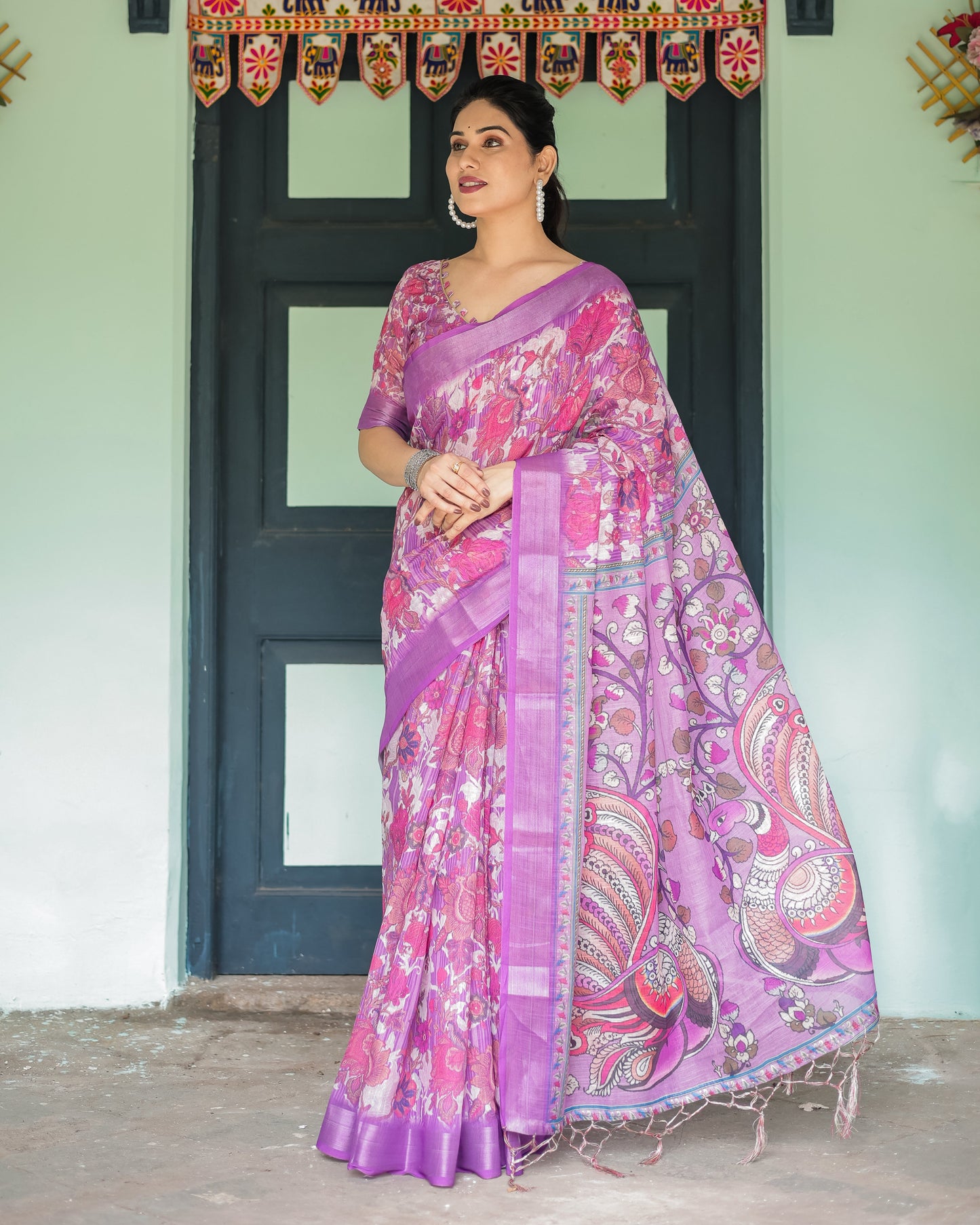 KASHVI PURE LINEN SAREE