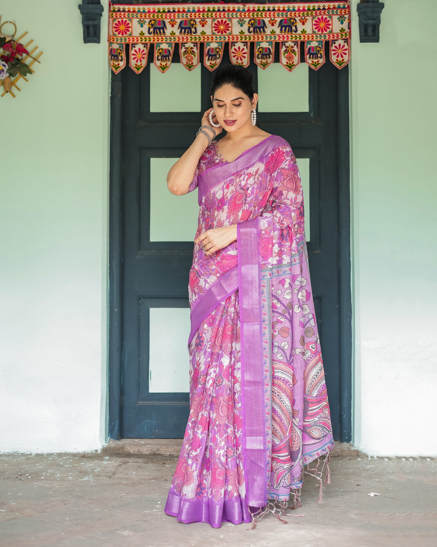 KASHVI PURE LINEN SAREE