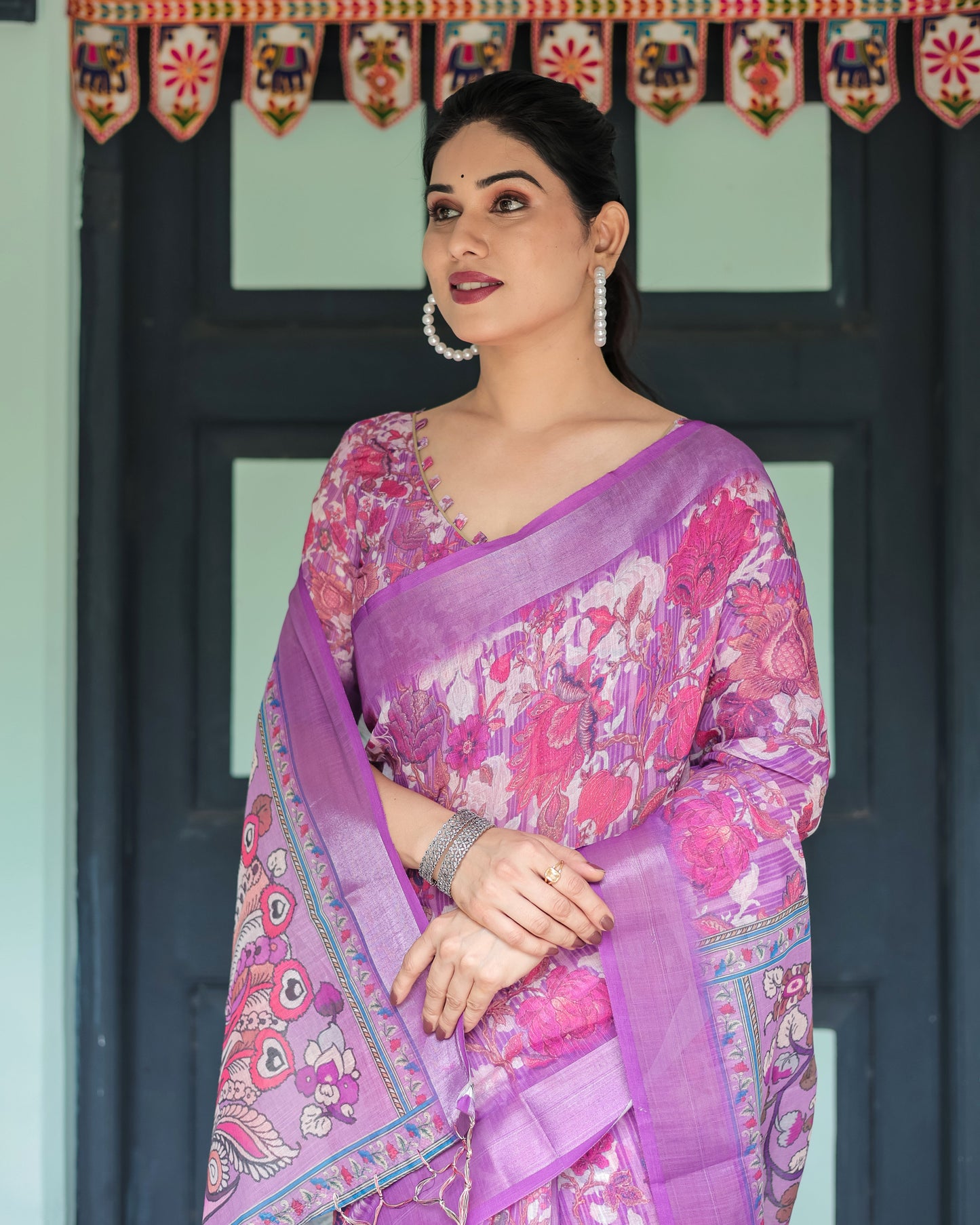 KASHVI PURE LINEN SAREE