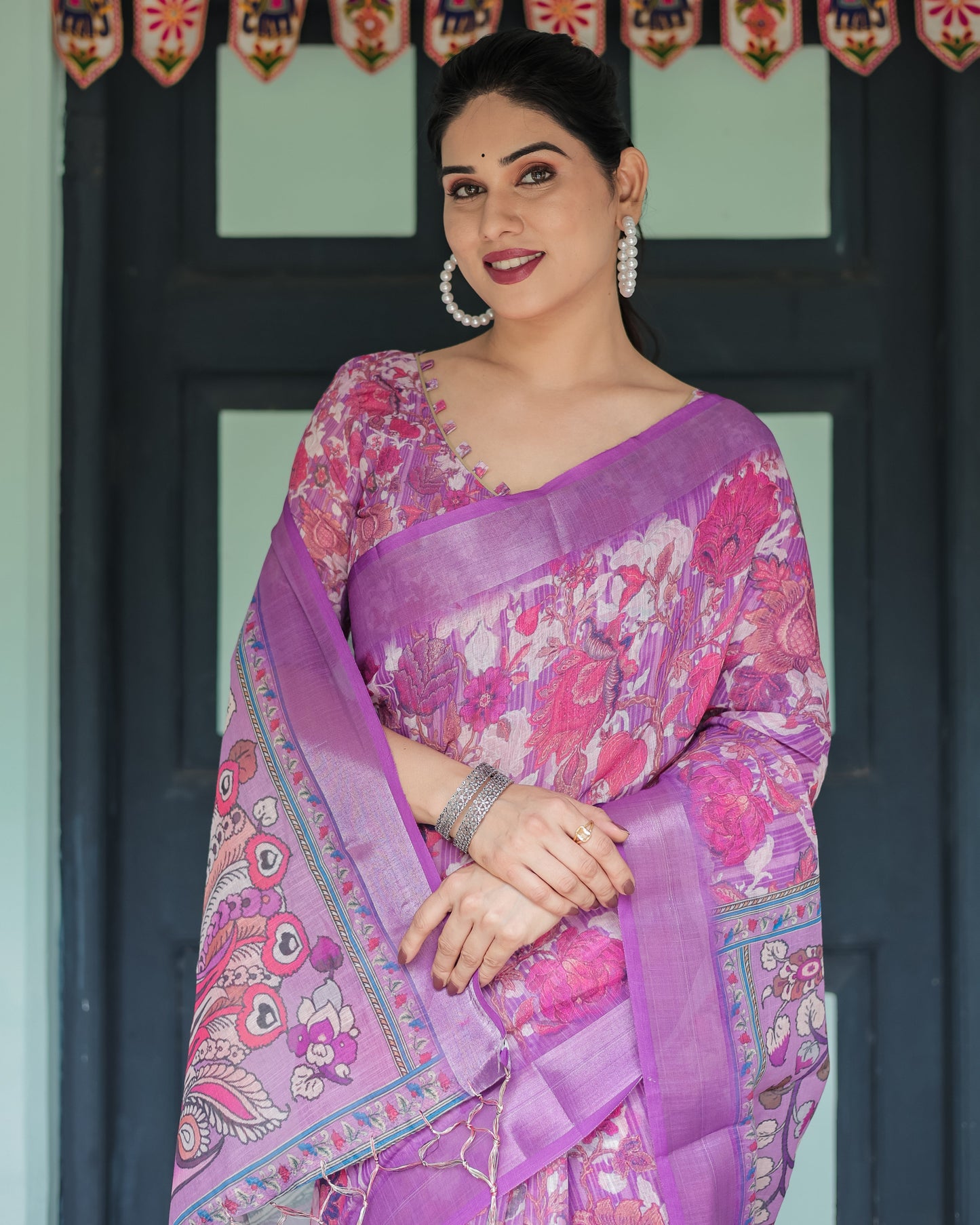 KASHVI PURE LINEN SAREE