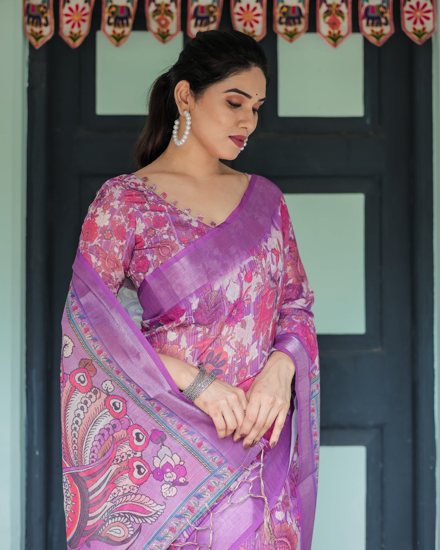 KASHVI PURE LINEN SAREE