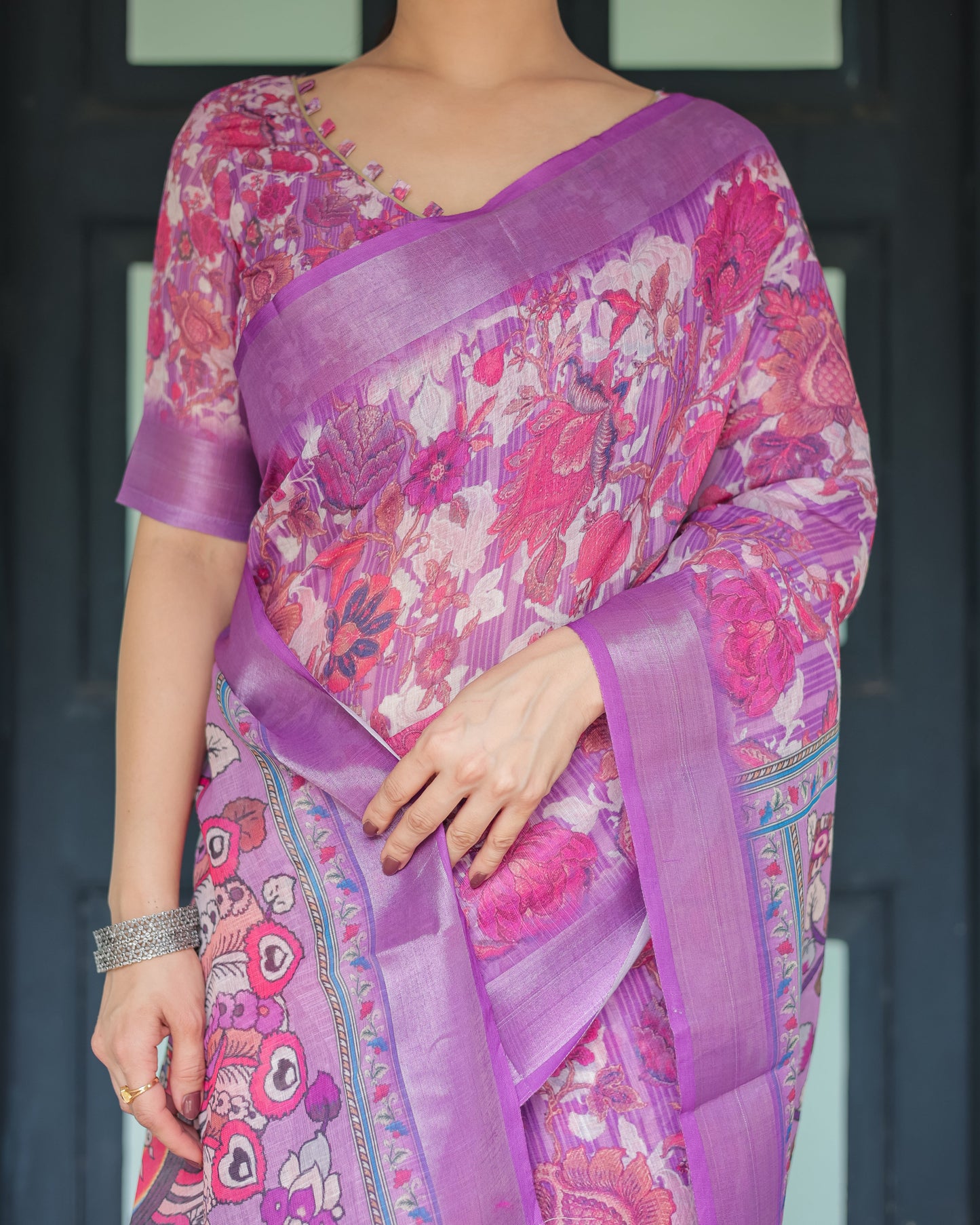 KASHVI PURE LINEN SAREE