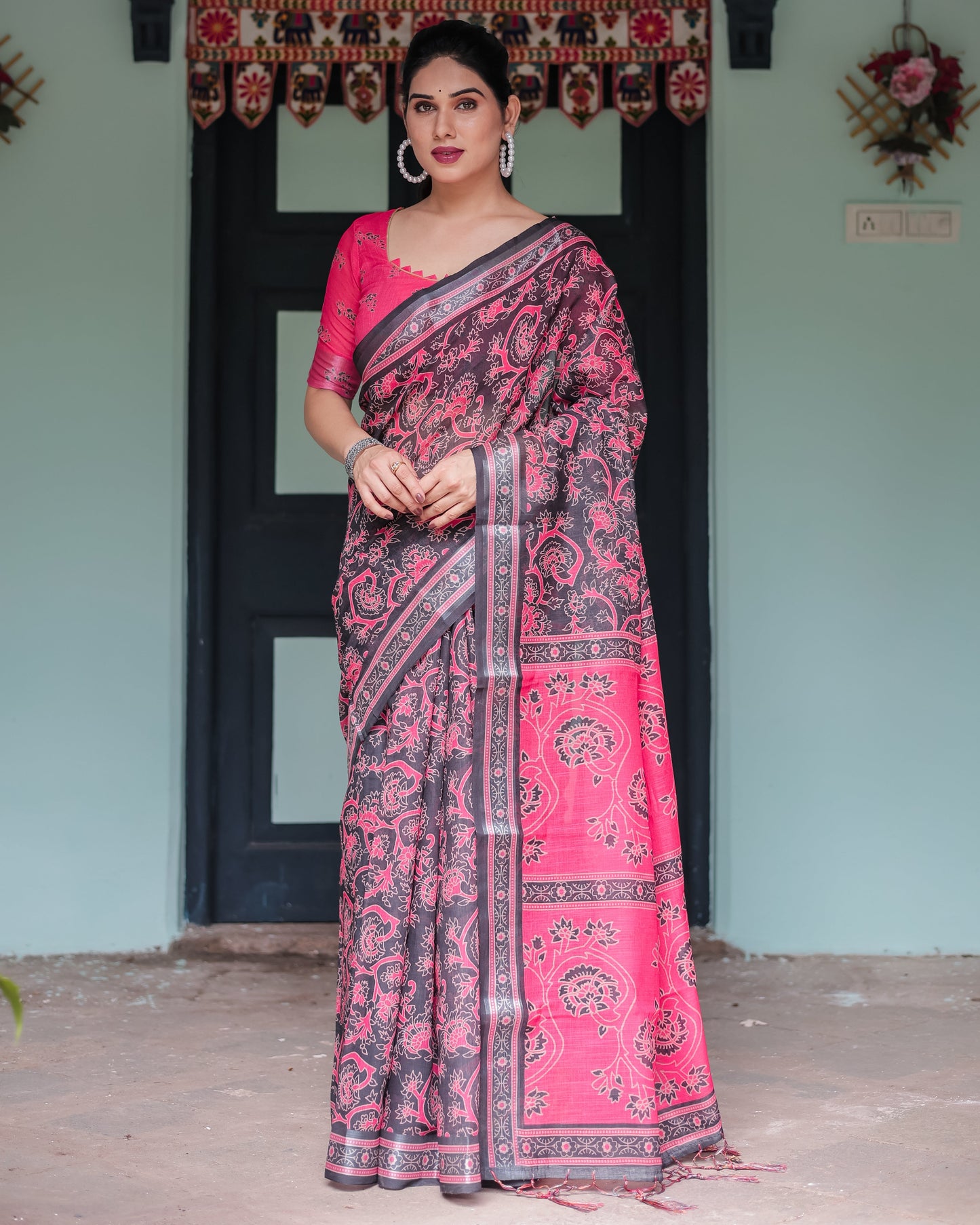 KASHVI PURE LINEN SAREE