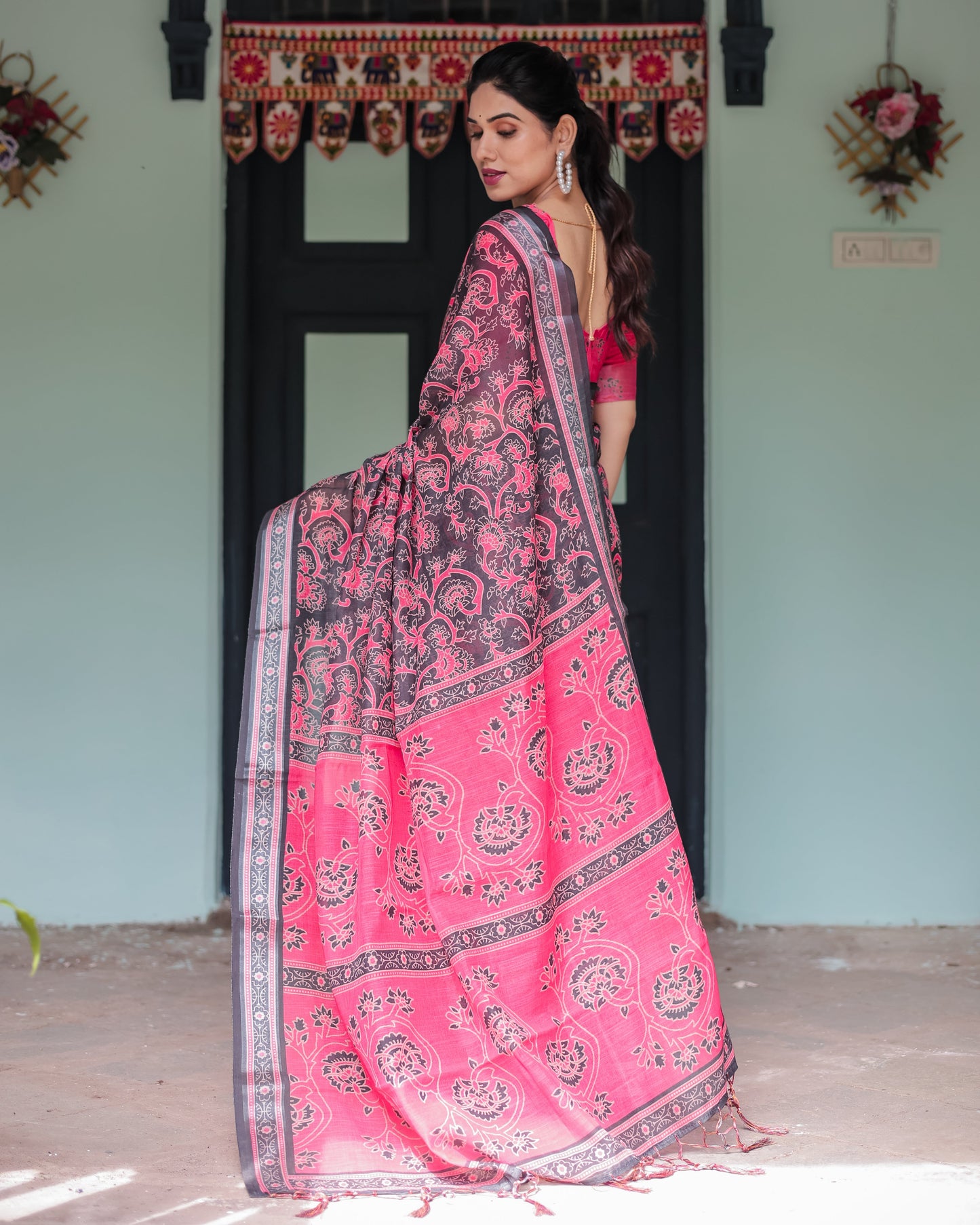 KASHVI PURE LINEN SAREE