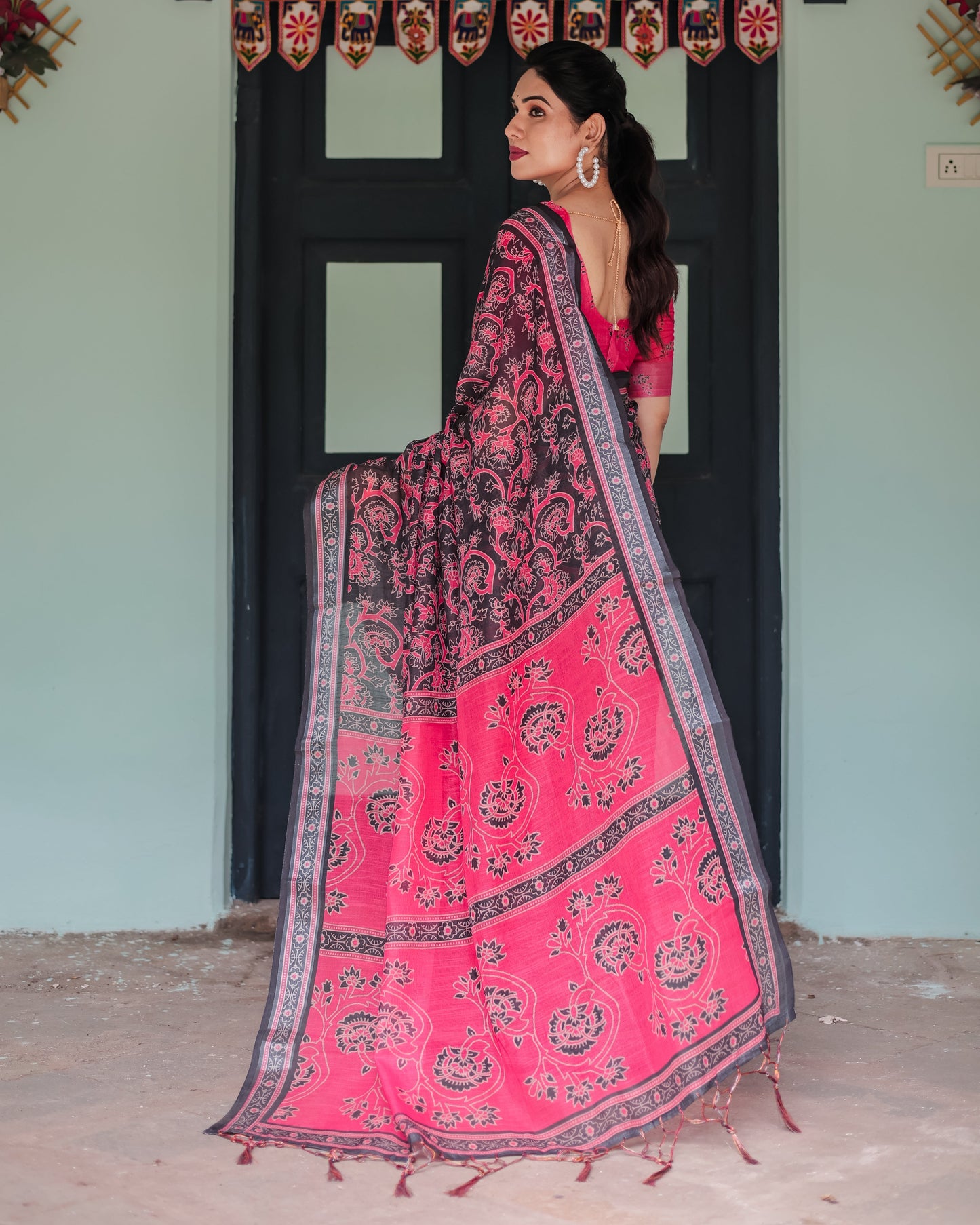 KASHVI PURE LINEN SAREE