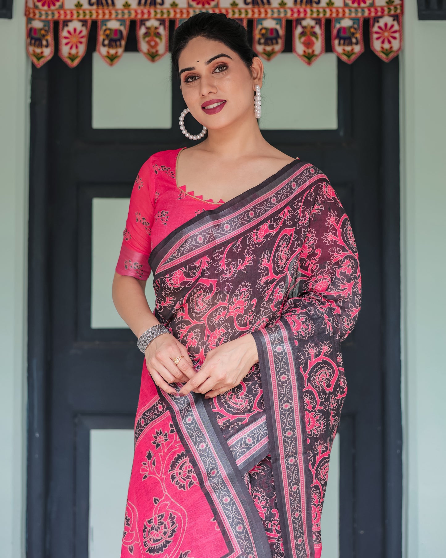 KASHVI PURE LINEN SAREE