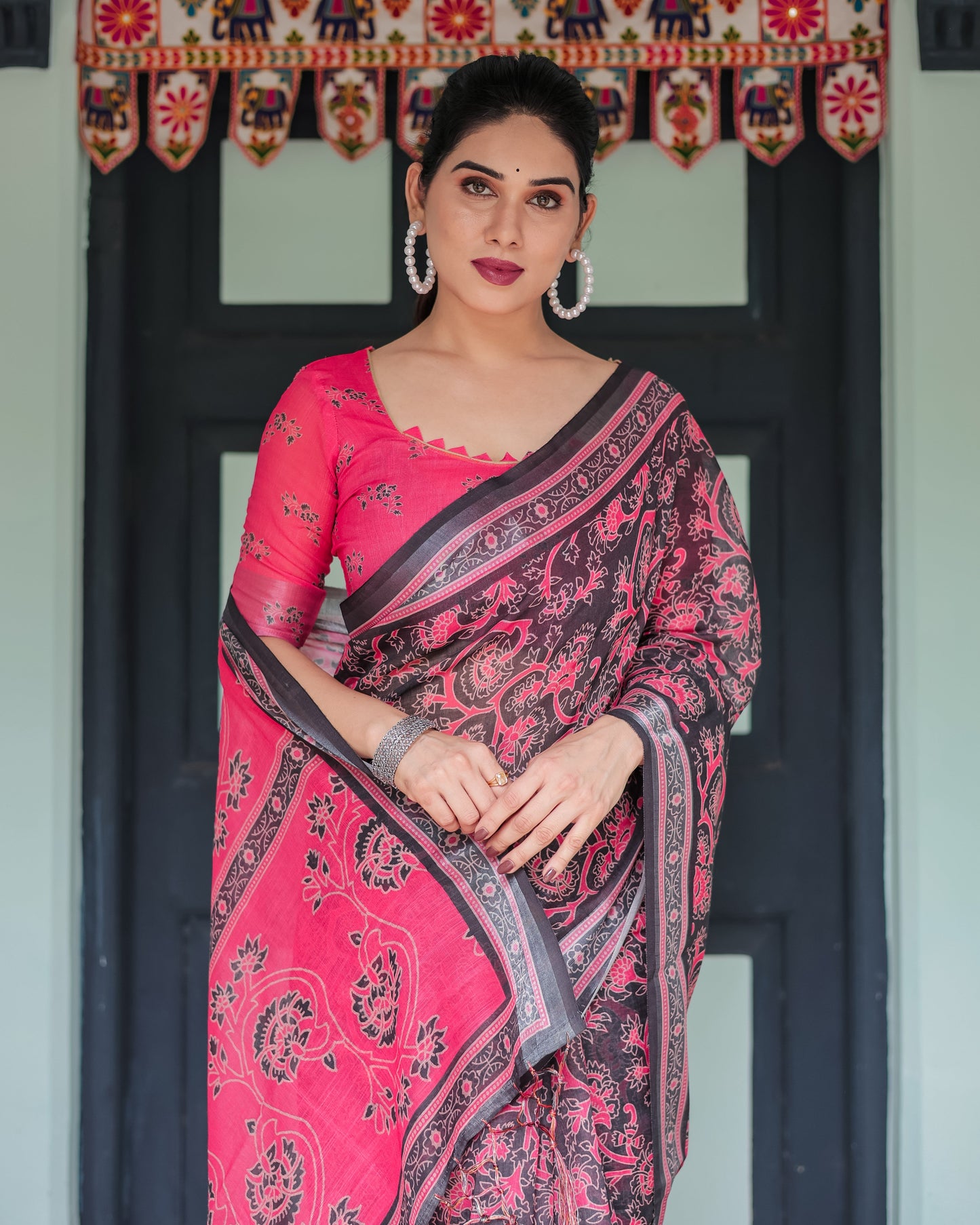 KASHVI PURE LINEN SAREE