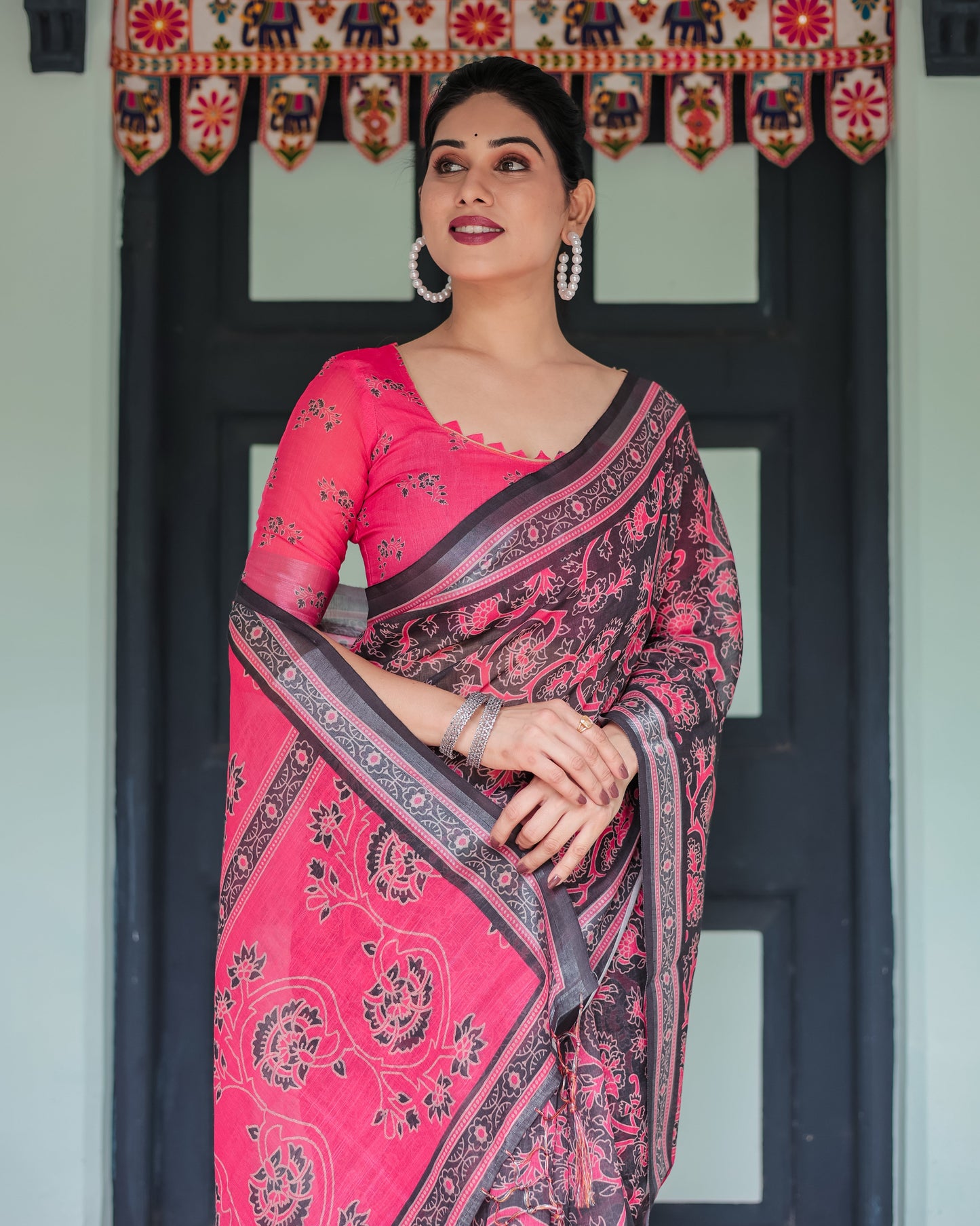 KASHVI PURE LINEN SAREE