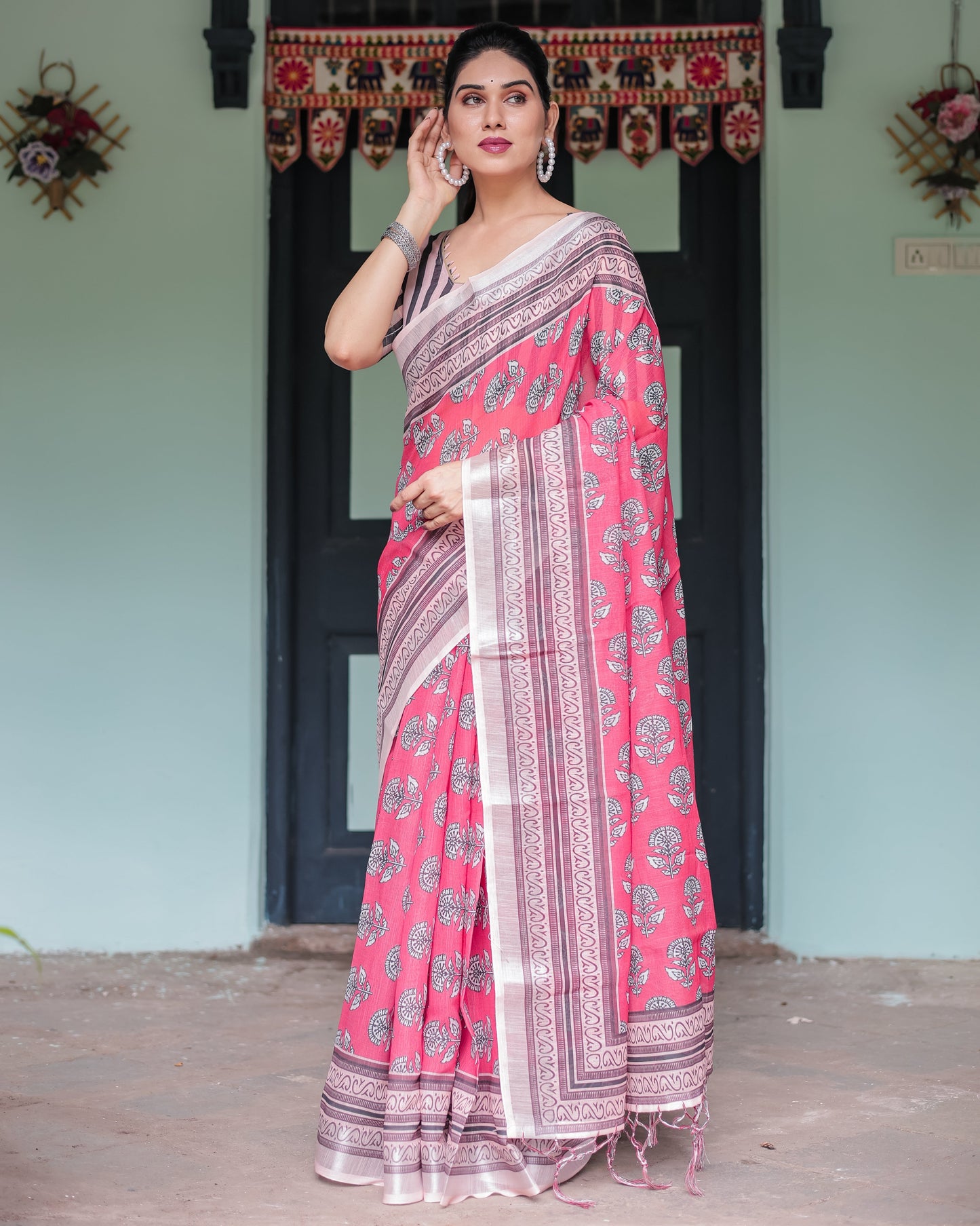 KASHVI PURE LINEN SAREE