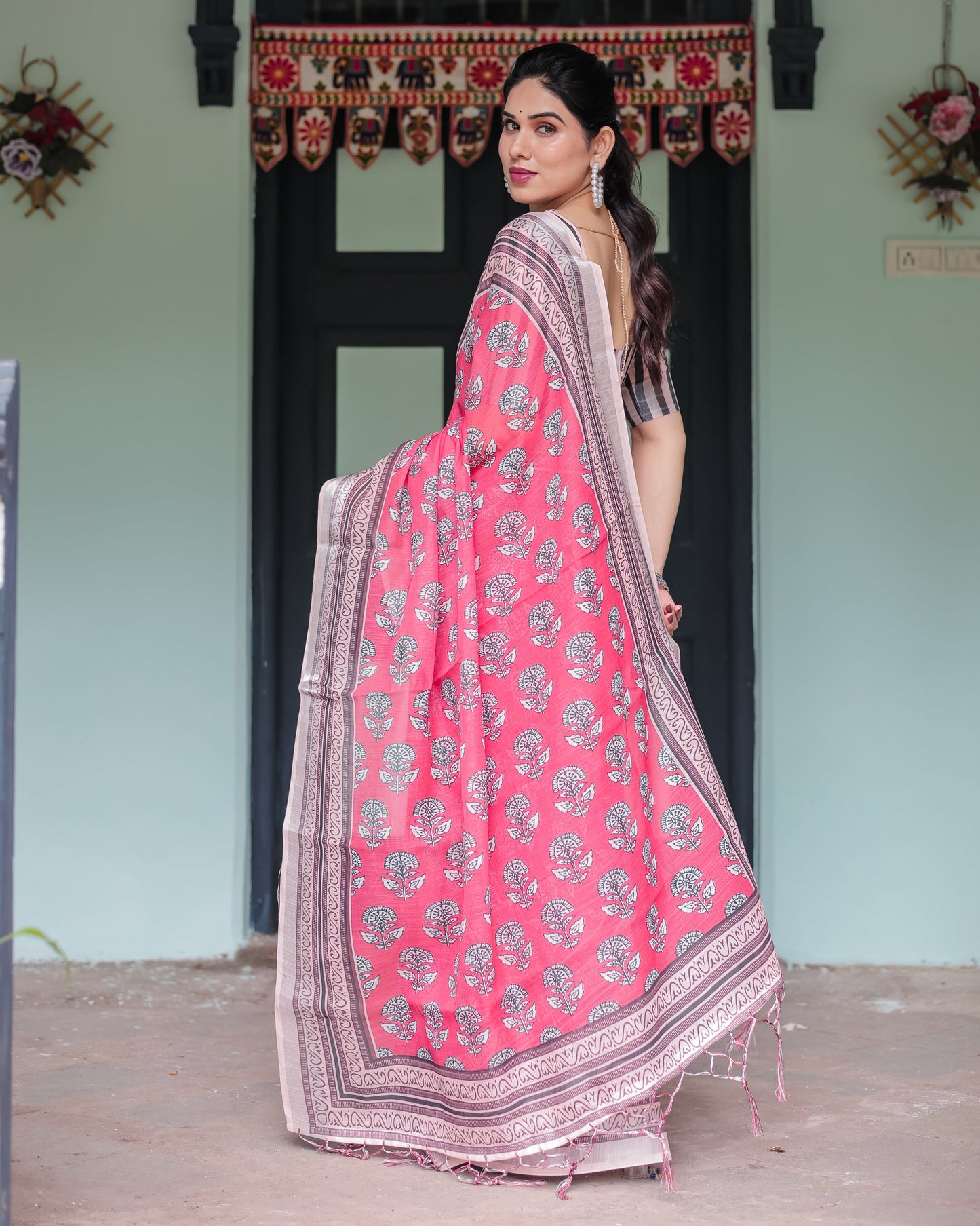 KASHVI PURE LINEN SAREE