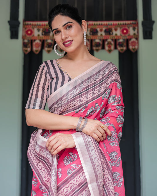 KASHVI PURE LINEN SAREE