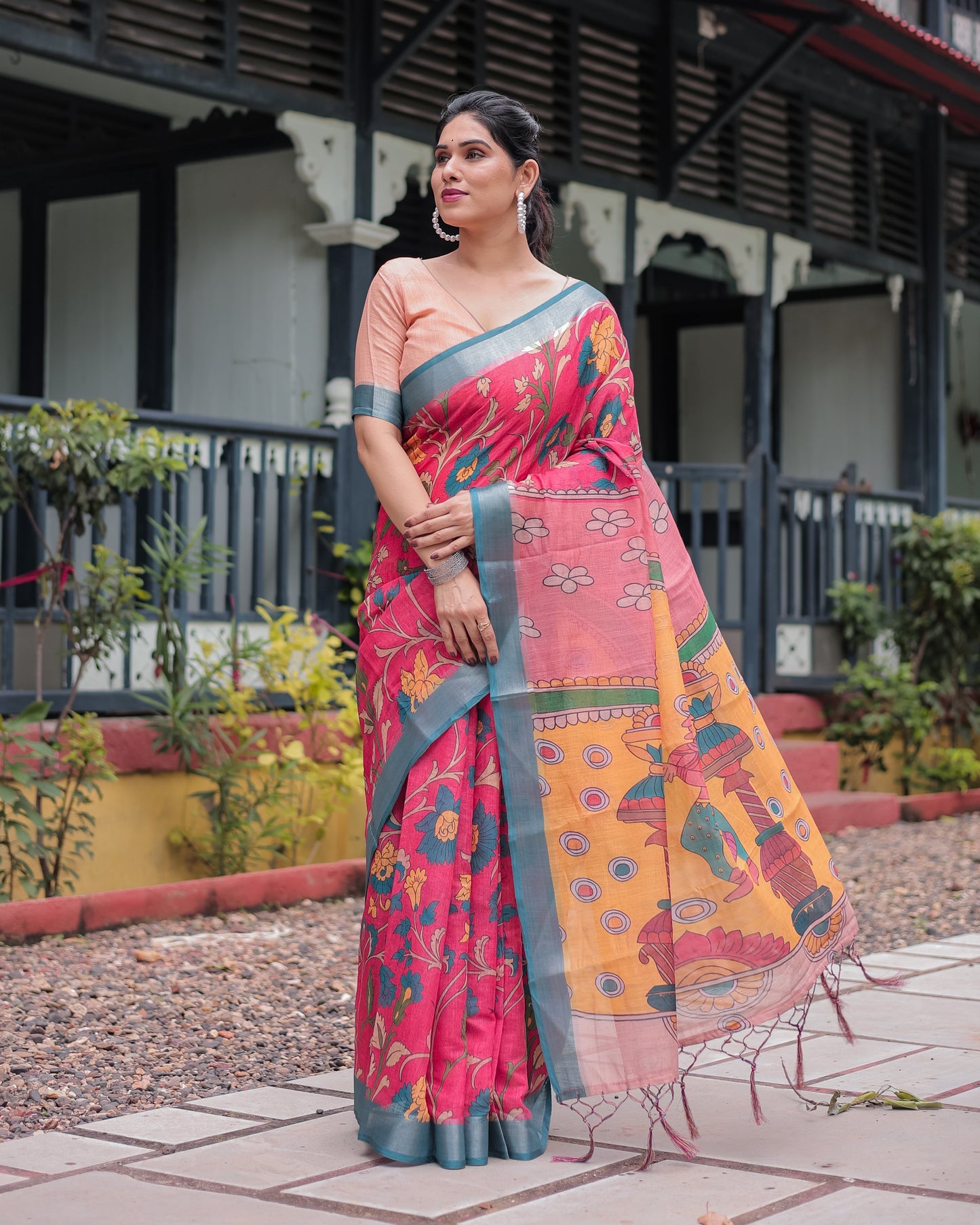 KASHVI PURE LINEN SAREE